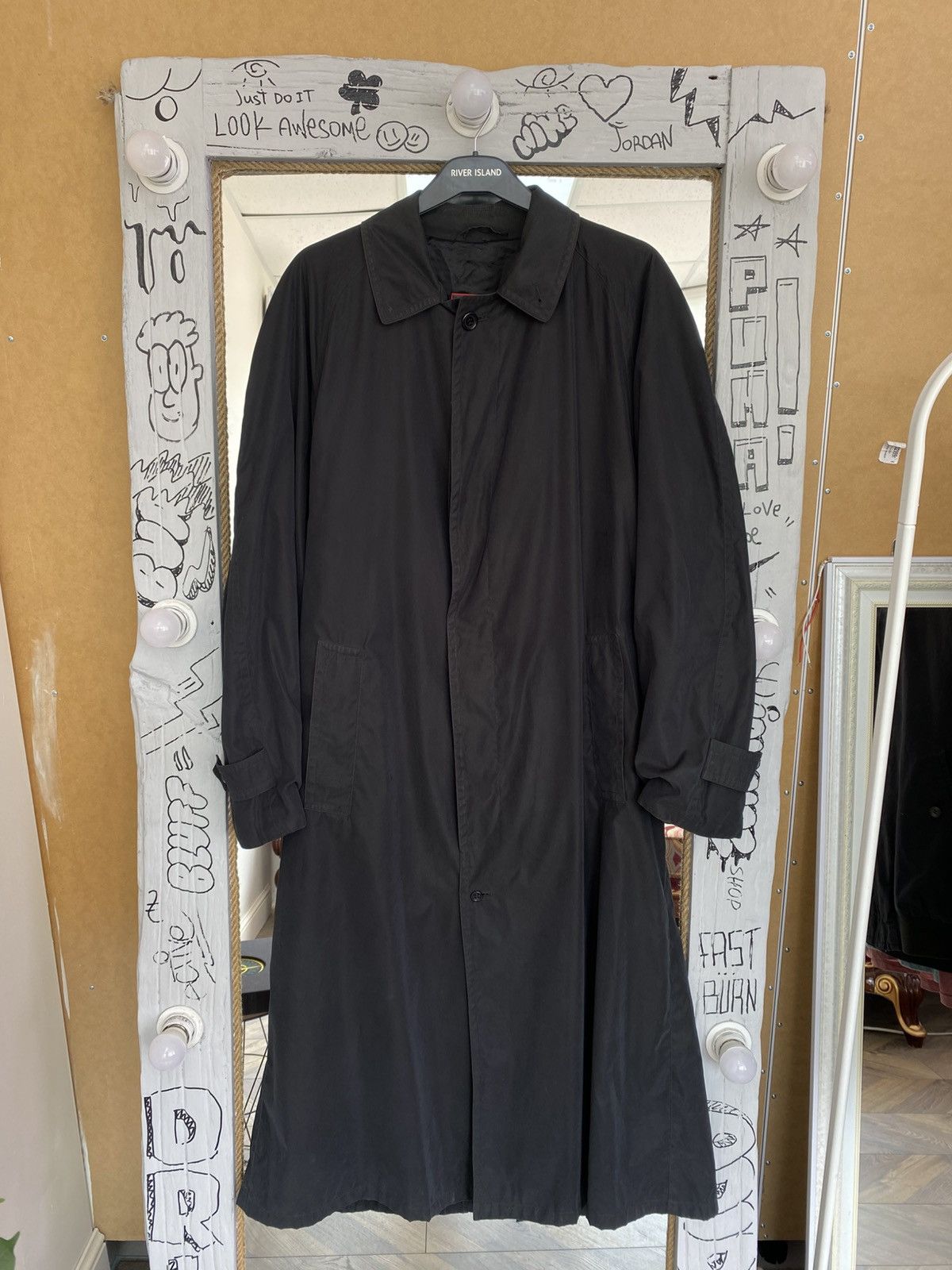 Herno Herno 90S Light Black Trench Coat Vintage Size US L / EU 52-54 / 3 - 1 Thumbnail