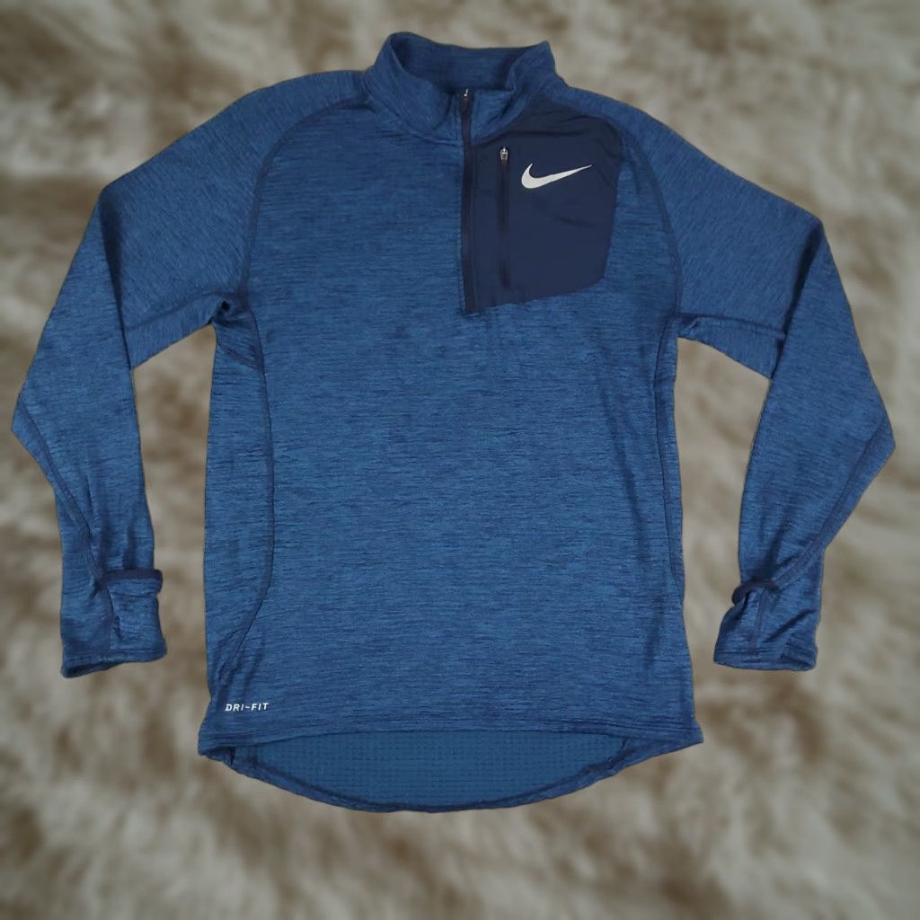 Nike Nike T Shirt Mens Medium Blue Therma 1/4 Zip Active Pullover Long Sleeve Size US M / EU 48-50 / 2 - 1 Thumbnail