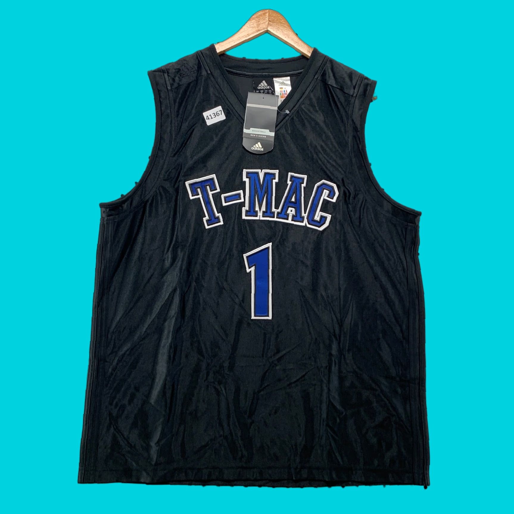 Adidas Vintage Adidas Tracy McGrady Jersey Men's XL Black Satin Embroidered 90s Activewear Size US XL / EU 56 / 4 - 1 Thumbnail