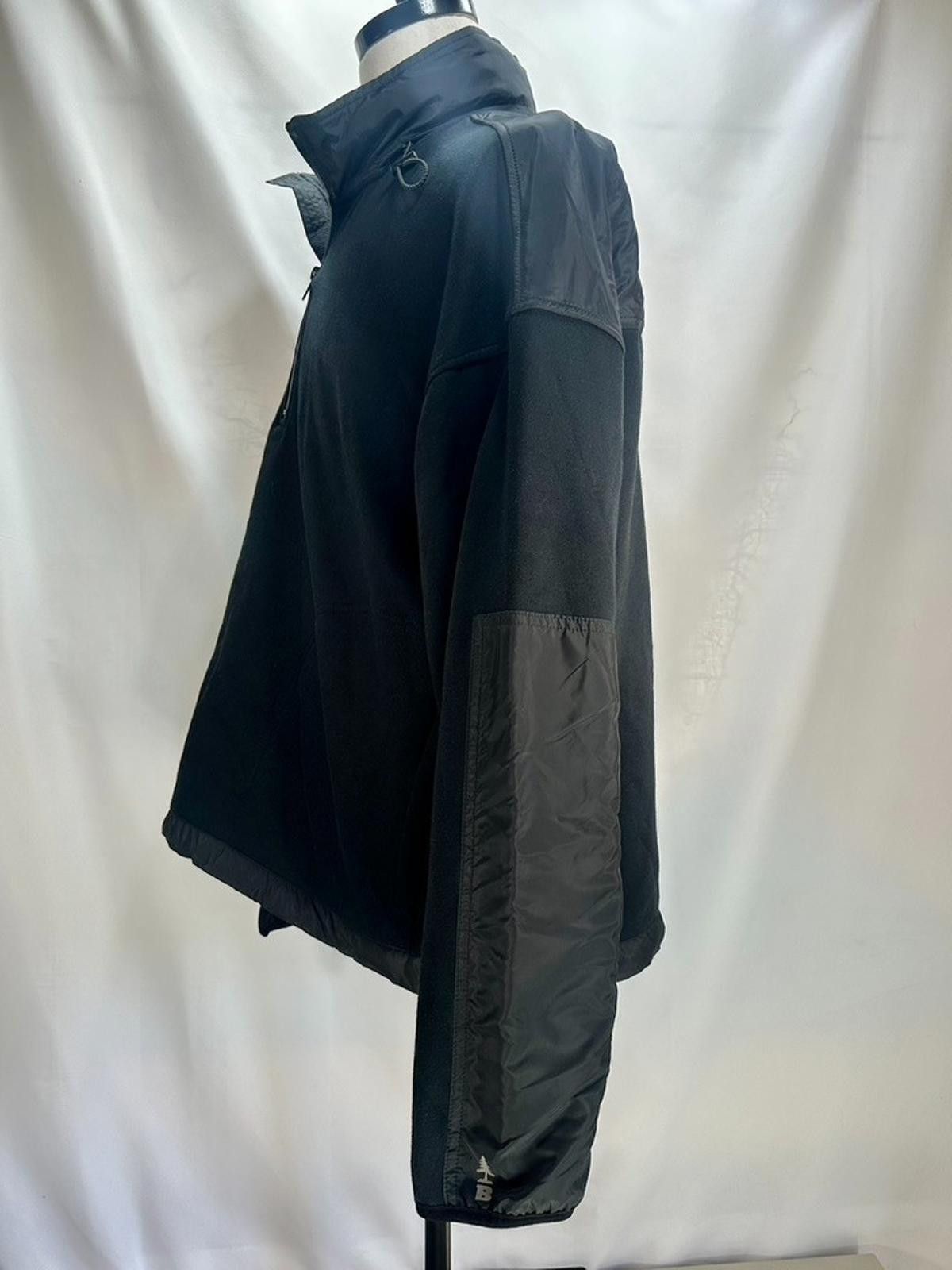 G.H. Bass & Co. Bass Outdoor 1/4 Zip Hood Fleece Zipper Pockets Black Mens L Size US L / EU 52-54 / 3 - 2 Thumbnail