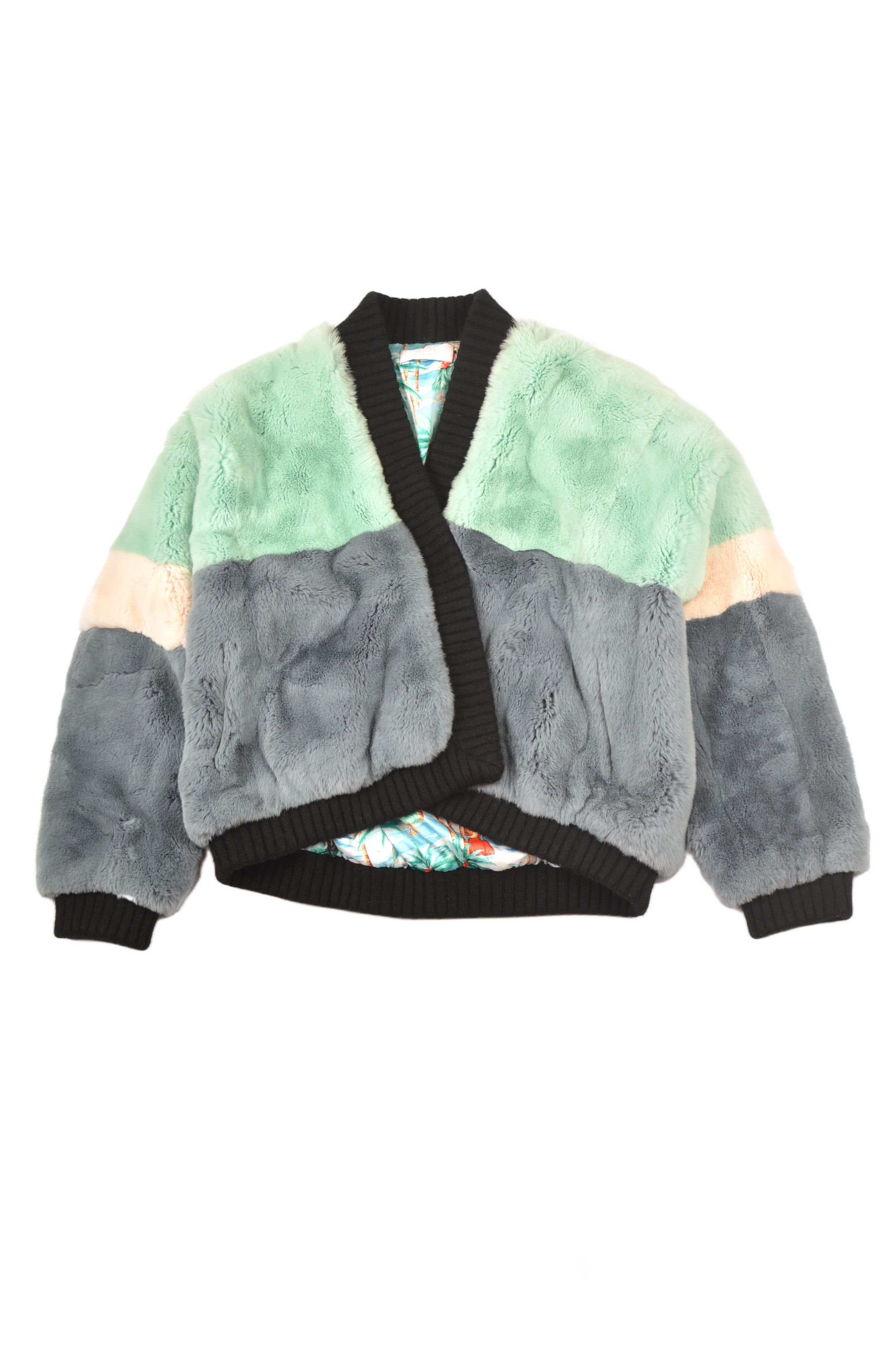 image of Italian Designers Mate Official Lapin Rabbit Fur Jacket, Women's (Size Medium)