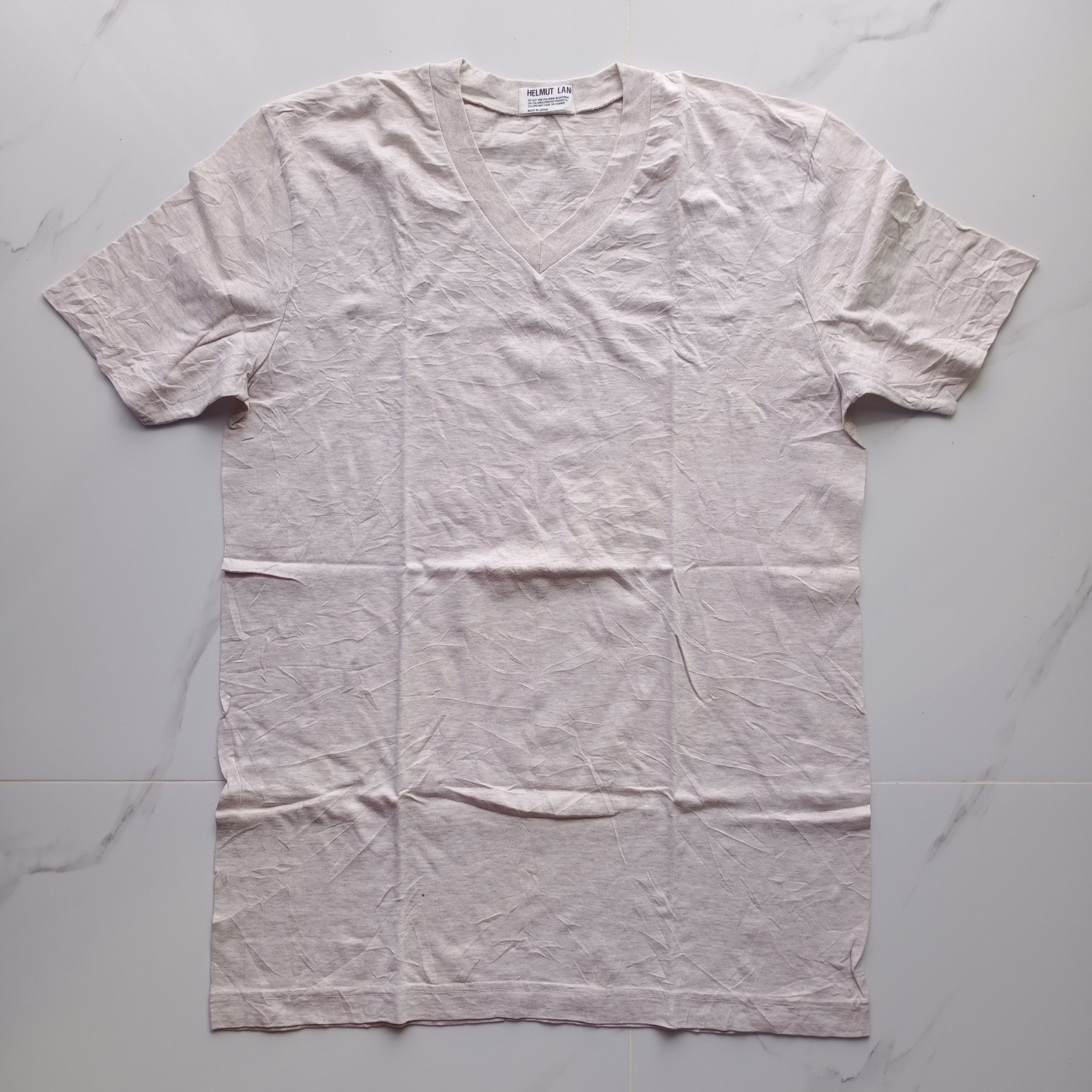 Helmut Lang Vintage Helmut Lang T-shirt Japan Beige Designer Austrian Size US M / EU 48-50 / 2 - 2 Thumbnail