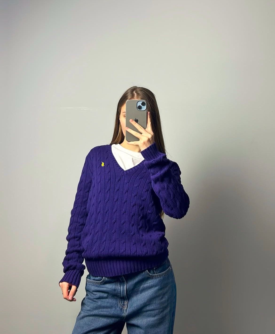 Grailed × Polo Ralph Lauren × Vintage Knit sweater polo Ralph Lauren V small logo Size M / US 6-8 / IT 42-44 - 1 Thumbnail