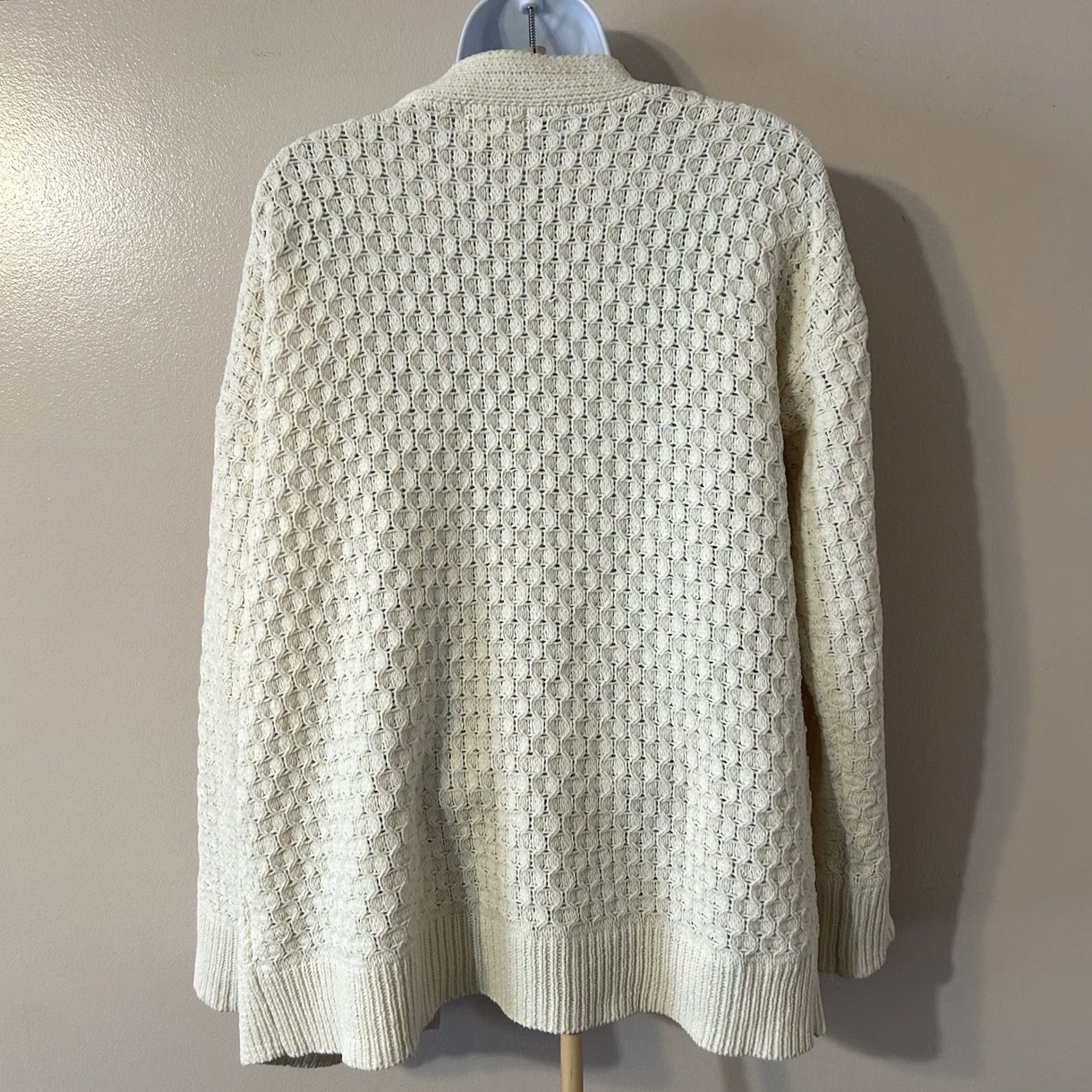 Nicole Miller Nicole Miller Open Front Cardigan Women M Cream Pockets Knit Wool Blend Cardigan, Solid, Long Sleeve, Open Front, Vintage? No Size M / US 6-8 / IT 42-44 - 3 Thumbnail