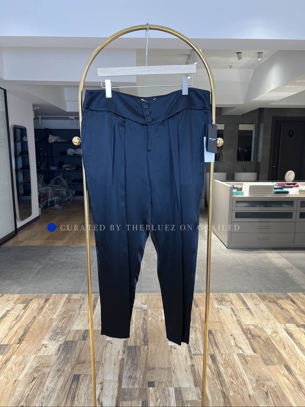 Saint Laurent Paris Black Pleated Casual Pants Size 30 Size US 30 / EU 46 - 1 Thumbnail