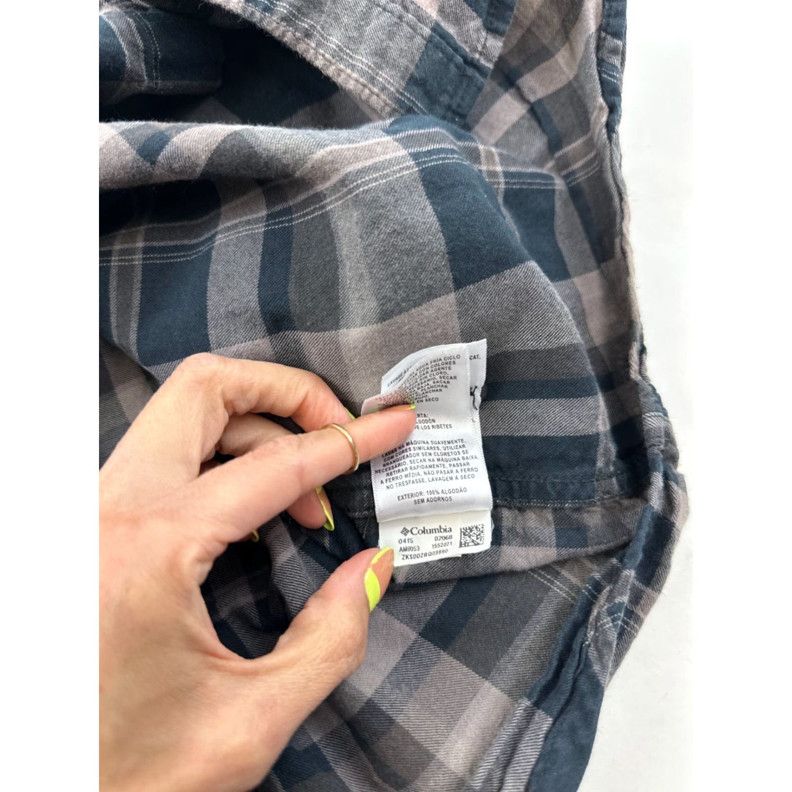 Altea Columbia Shirt Mens M Gray Teal Plaid Luxe Flannel Long Sleeve Button Up Casual Outdoor Regular Size US M / EU 48-50 / 2 - 7 Thumbnail