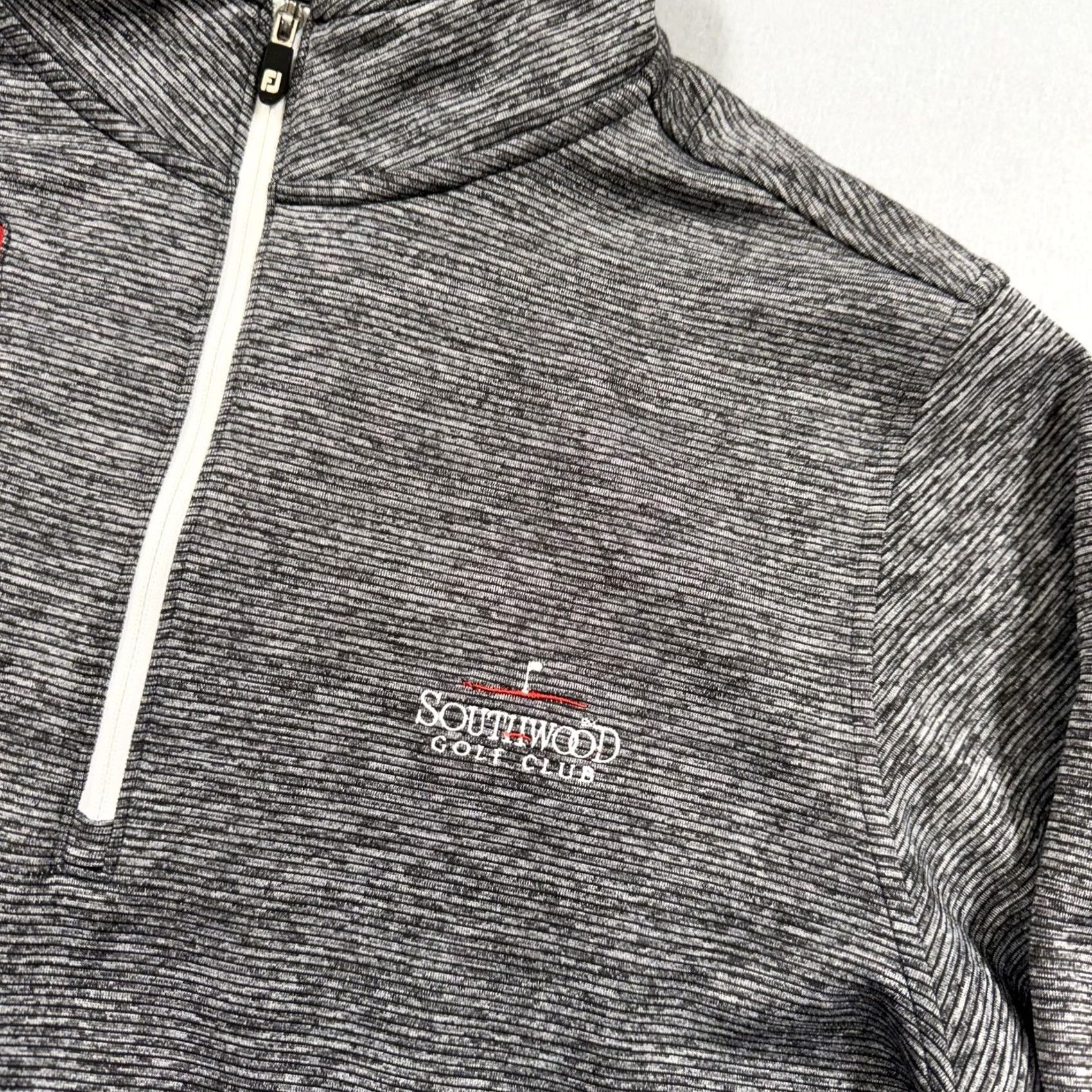 Footjoy FootJoy Pullover Mens S Gray 1/4 Zip Long Sleeve Golf Performance Striped Jersey Mock Neck Spring Fall Activewear Size US S / EU 44-46 / 1 - 2 Thumbnail