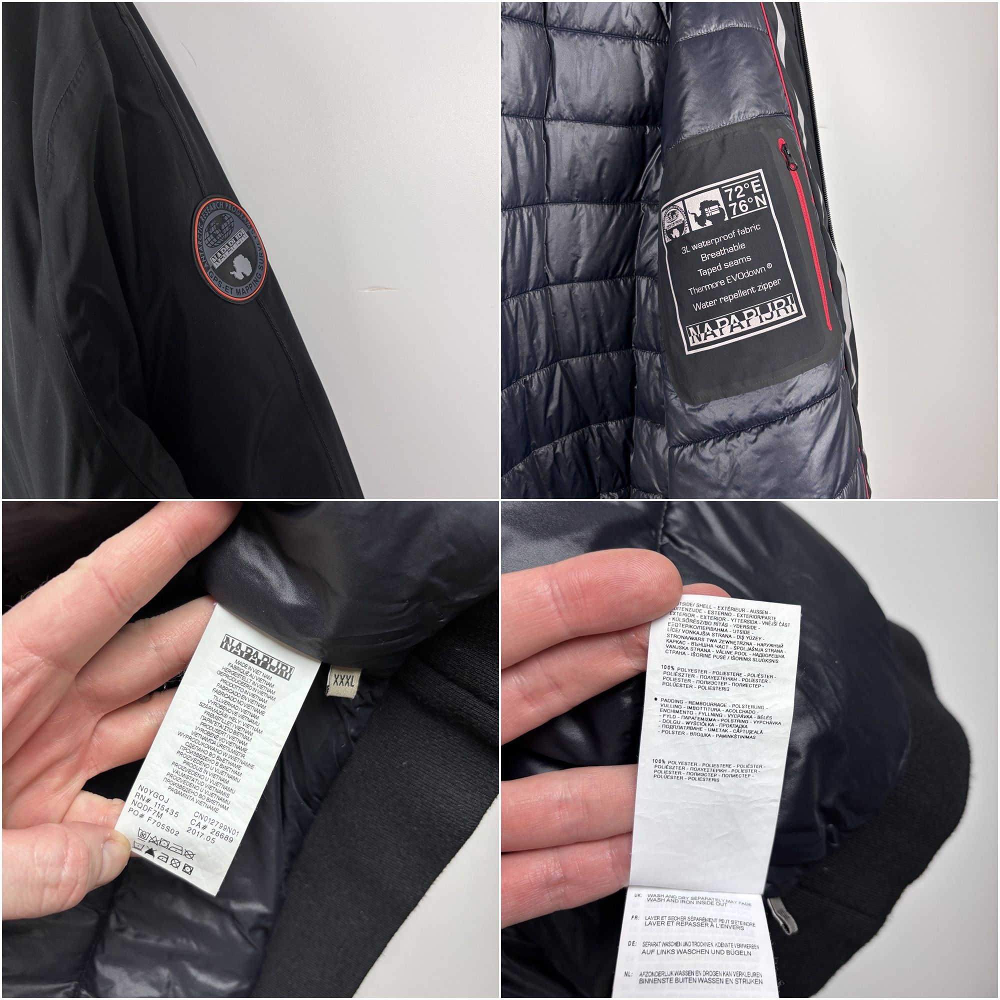 Napapijri Mens Napapijri Taped Seams Bomber Jacket Black Size 3XL Size US XXL / EU 58 / 5 - 9 Thumbnail