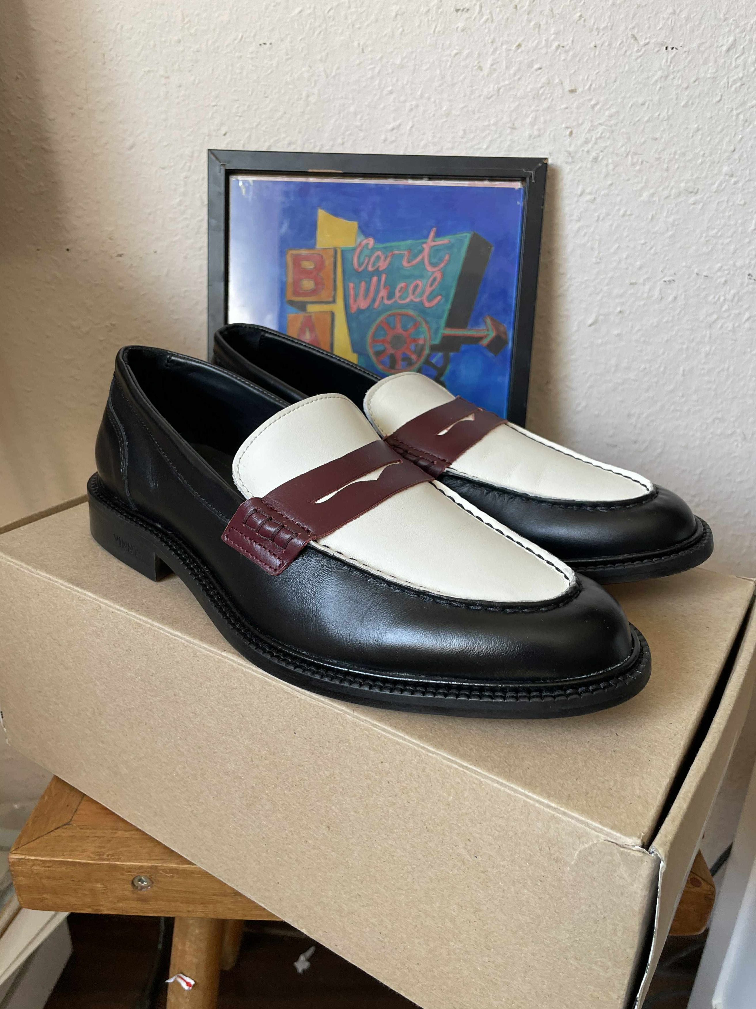 VINNY's Vinnys Loafers Luxe Black Mens Shoes Leather Size EU 42 US9 Size US 9 / EU 42 - 3 Thumbnail