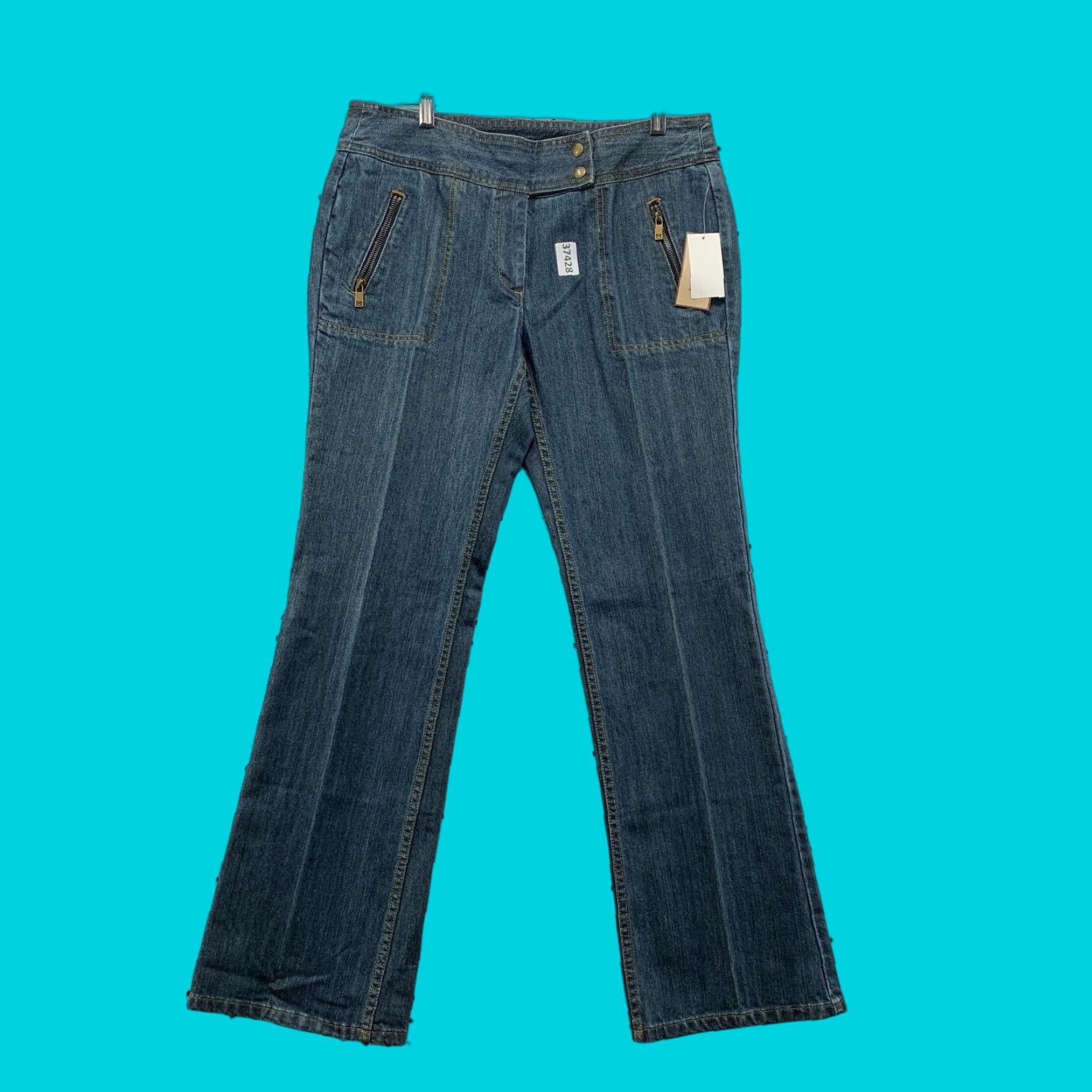 デニム・ジーパン MICHAEL KORS Women Denim Pants MS59070FAU 945 Blue Denim Wide-Leg Jeans | Michael Kors [US]