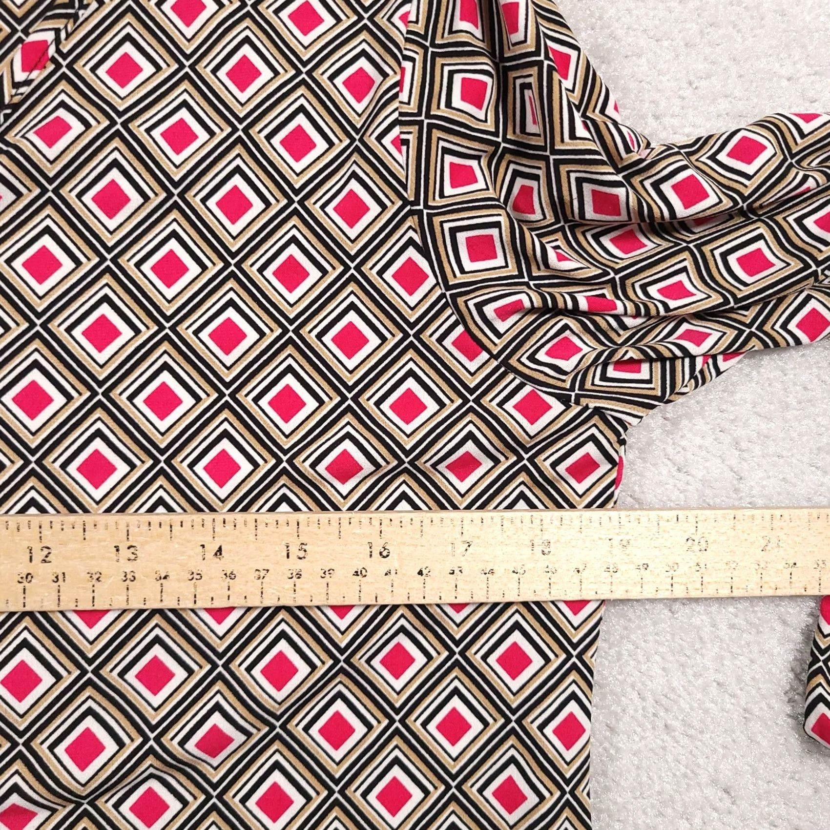 Vintage Roz & Ali Blouse Shirt Women's Medium Geometric 3/4 Sleeve 1/4 Zip Size M / US 6-8 / IT 42-44 - 7 Thumbnail