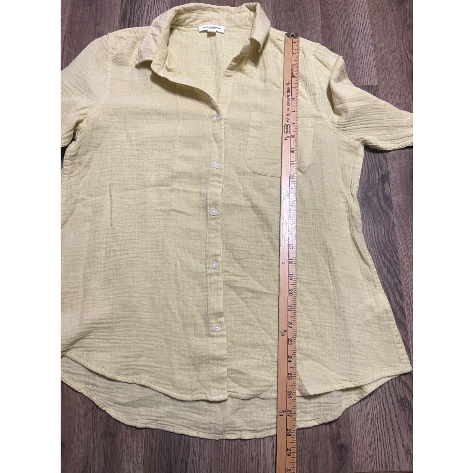 Vintage Beachlunchlounge Shirt Women Large Yellow Button-Up Long Sleeve Size L / US 10 / IT 46 - 6 Thumbnail