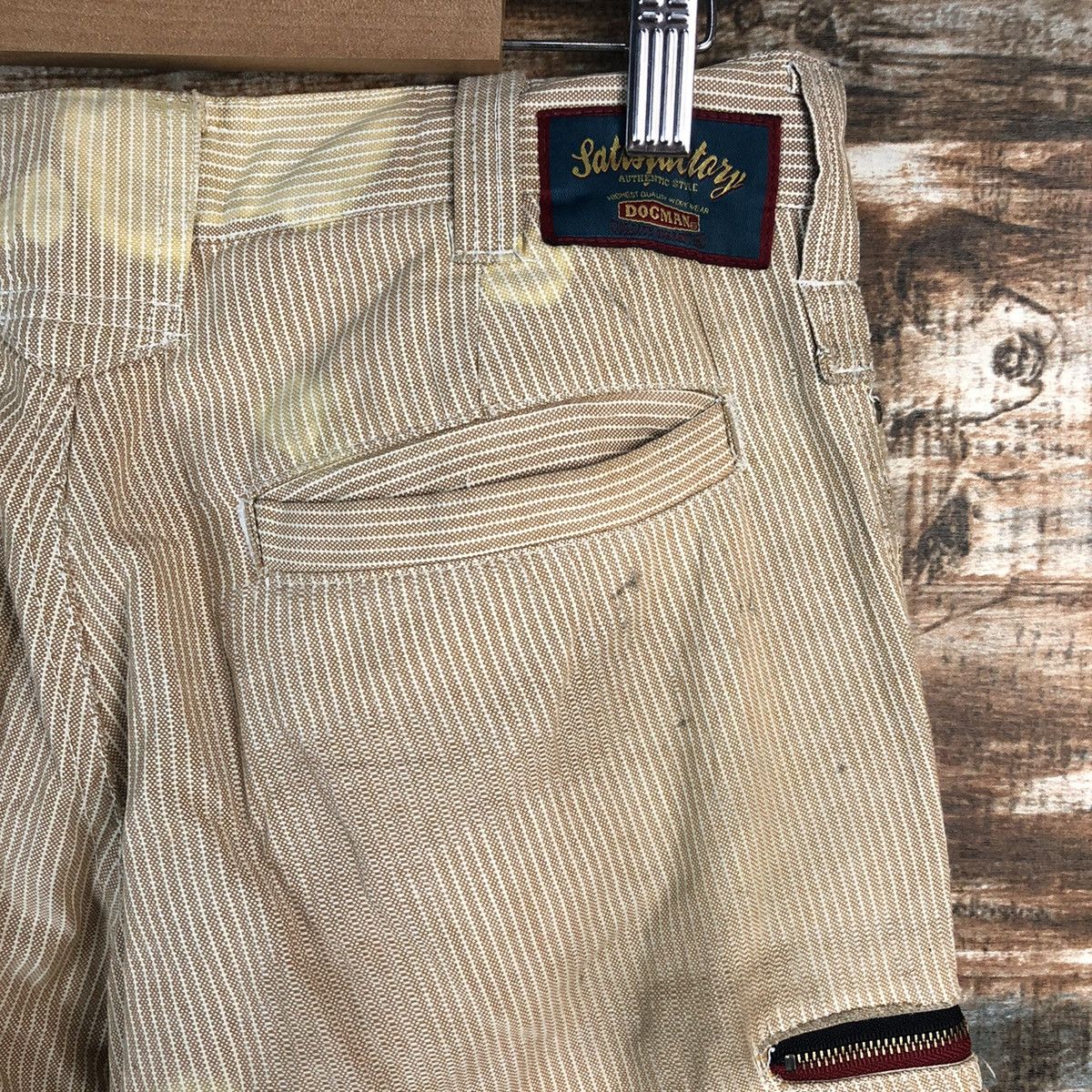 Japanese Brand DL Dogman stripe Brown Cargo Multipocket Pants #C629 Size US 29 - 19 Thumbnail