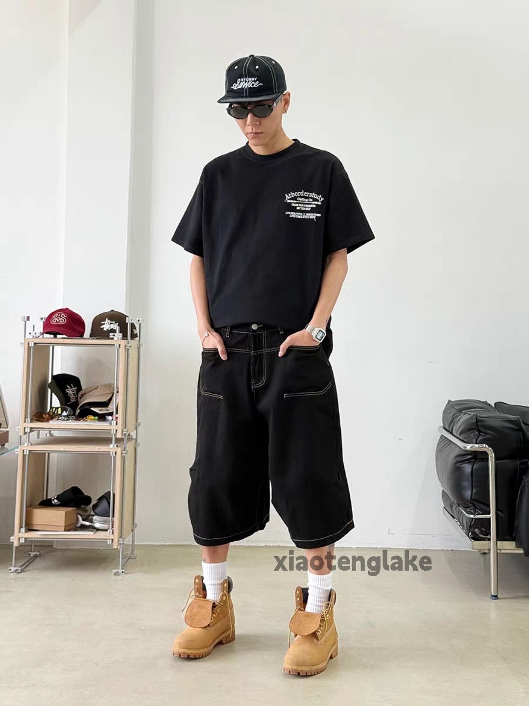 Designer Unisex outdoor utility military loose baggy cargo shorts Size US 32 / EU 48 - 2 Thumbnail