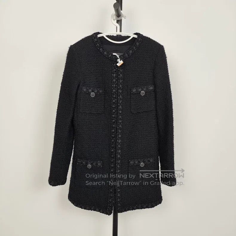 Chanel Chanel Tweed Roman black coat Size XXS / US 00 / IT 34 - 1 Thumbnail