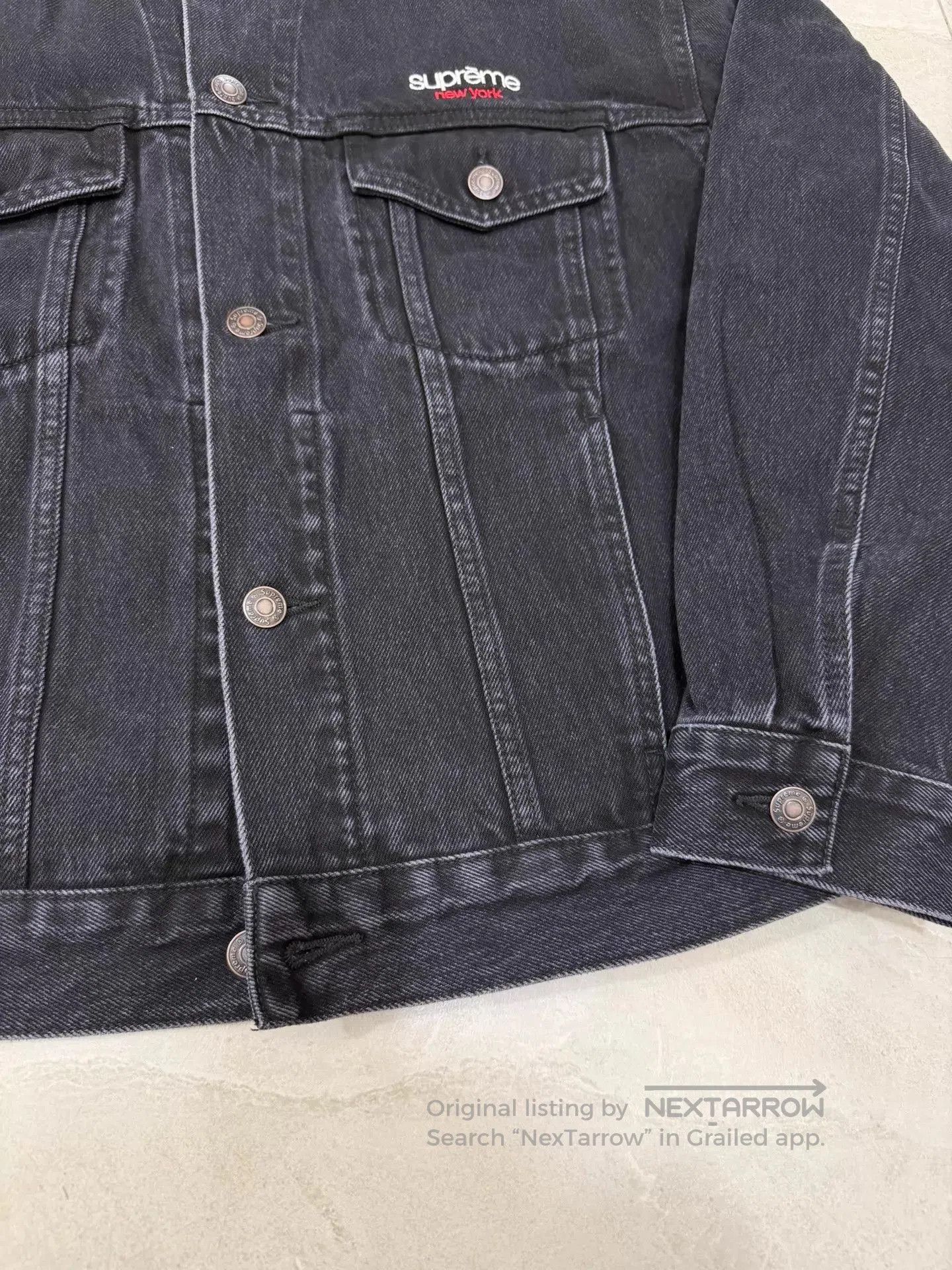 Supreme Black Denim Jacket . Size US M / EU 48-50 / 2 - 4 Thumbnail