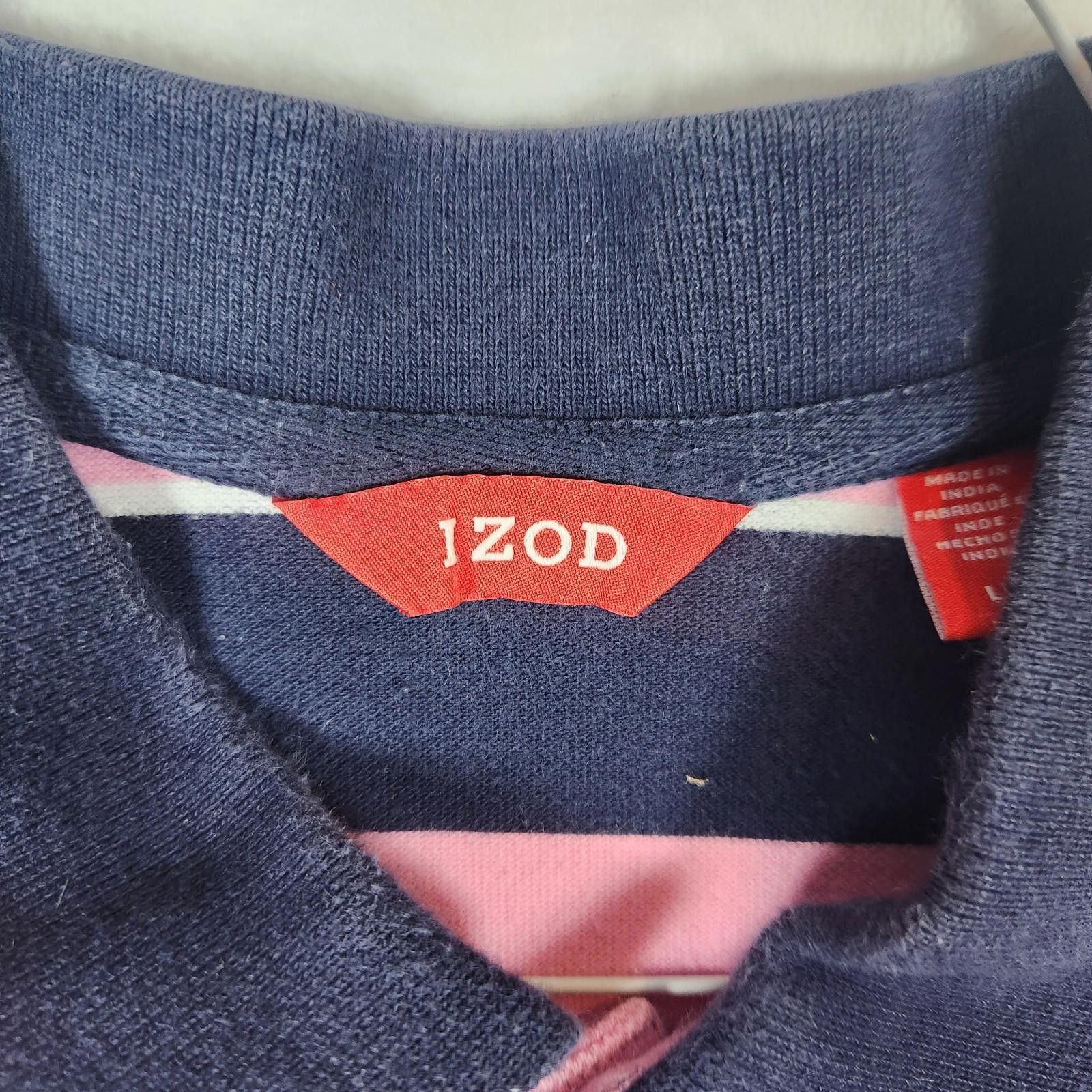 Izod Izod Striped Polo Shirt Pink Blue Mens Size Large Size US L / EU 52-54 / 3 - 5 Thumbnail