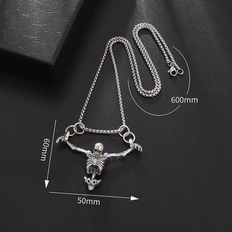 Jewelry Upper Body Skull Pendant Necklaces Size ONE SIZE - 2 Thumbnail