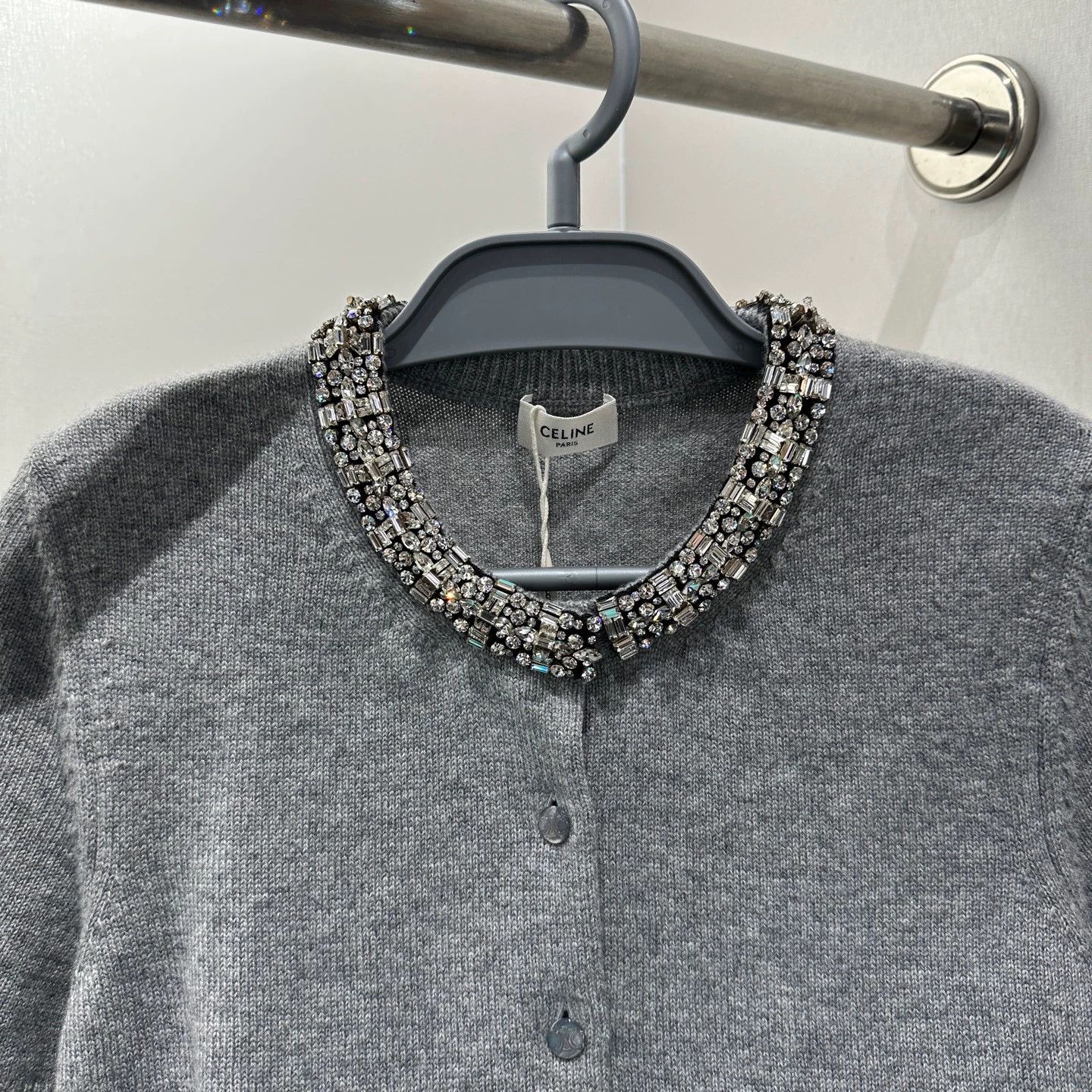 Celine Celine crystal-collar Triomphe-embroidered cardigan L Size L / US 10 / IT 46 - 6 Thumbnail