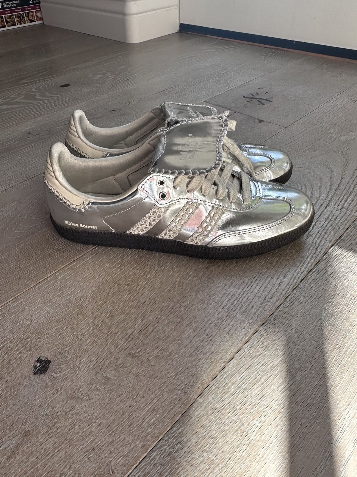 adidas gazelle silver green womens WB MN Samba Metallic Metallic Silver/Brown Croc / US 9