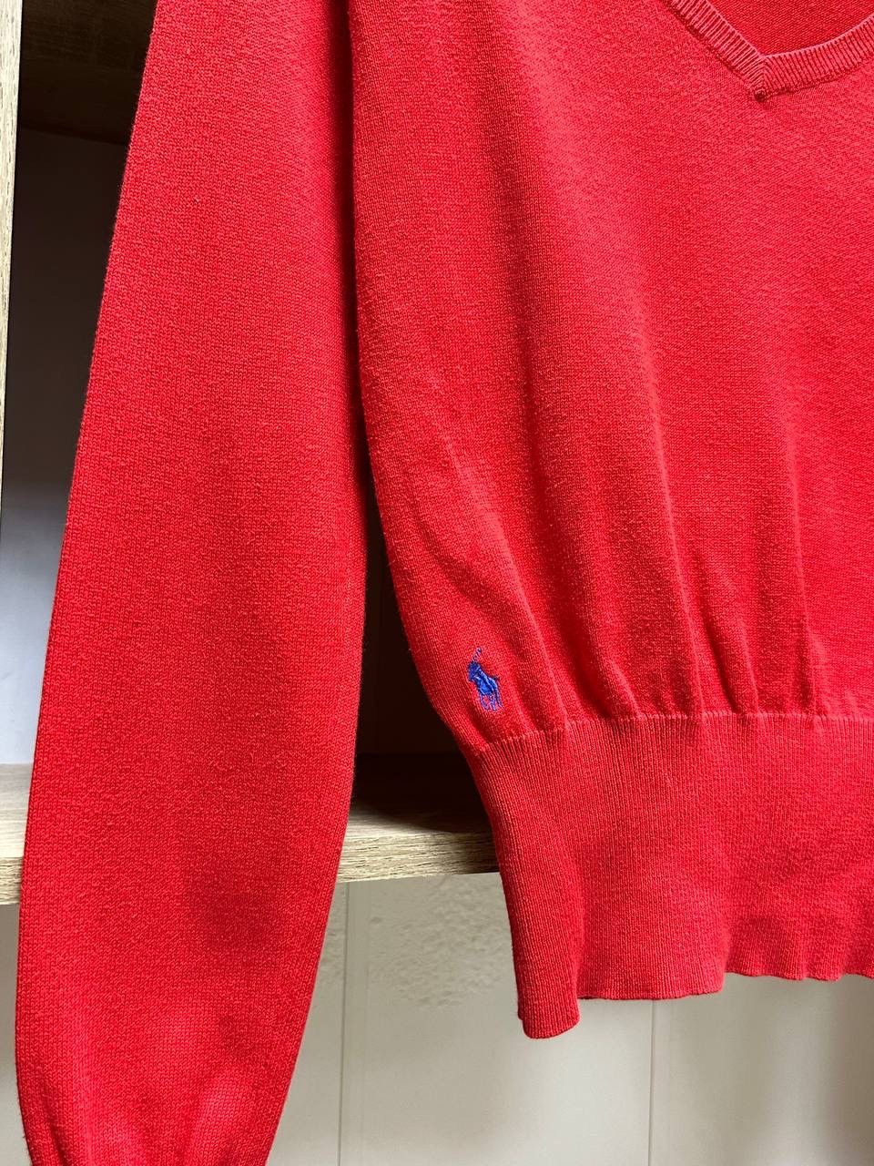 Polo Ralph Lauren × Vintage Vintage Polo Ralph Lauren Big Logo Red Sweater Size M / US 6-8 / IT 42-44 - 8 Thumbnail