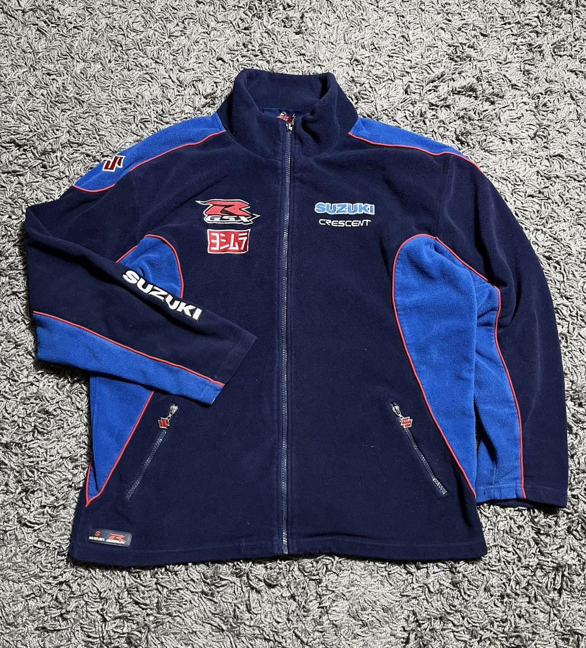 Japanese Brand SUZUKI GSXR FLEECE ZIP JACKET VINTAGE Y2K RACING NASCAR Size US L / EU 52-54 / 3 - 1 Thumbnail