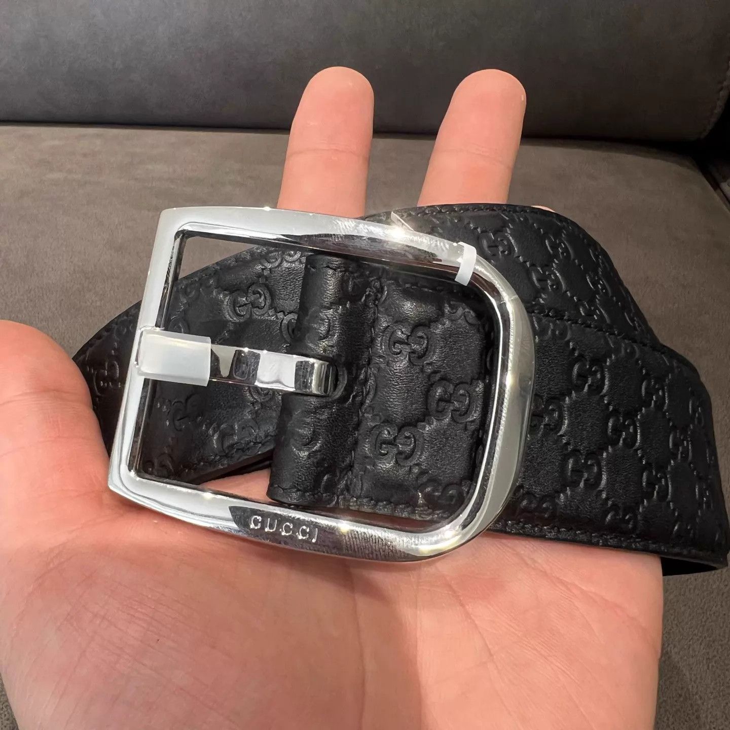Gucci GUCCI Double G embossed pin buckle leather belt new Size ONE SIZE - 1 Thumbnail
