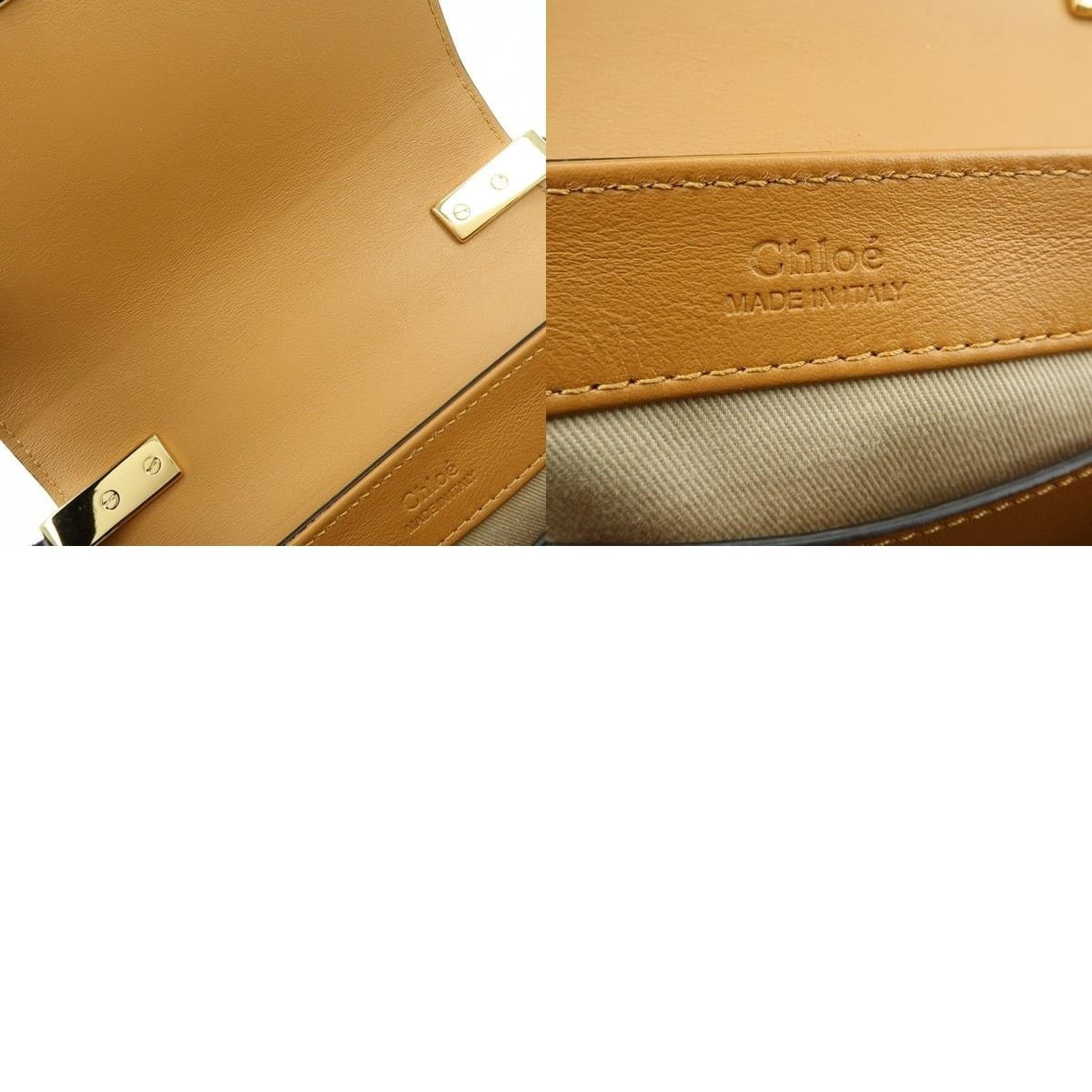 Chloe Chloe C Mini Croc-Embossed Leather Shoulder Bag Tan Size ONE SIZE - 8 Thumbnail