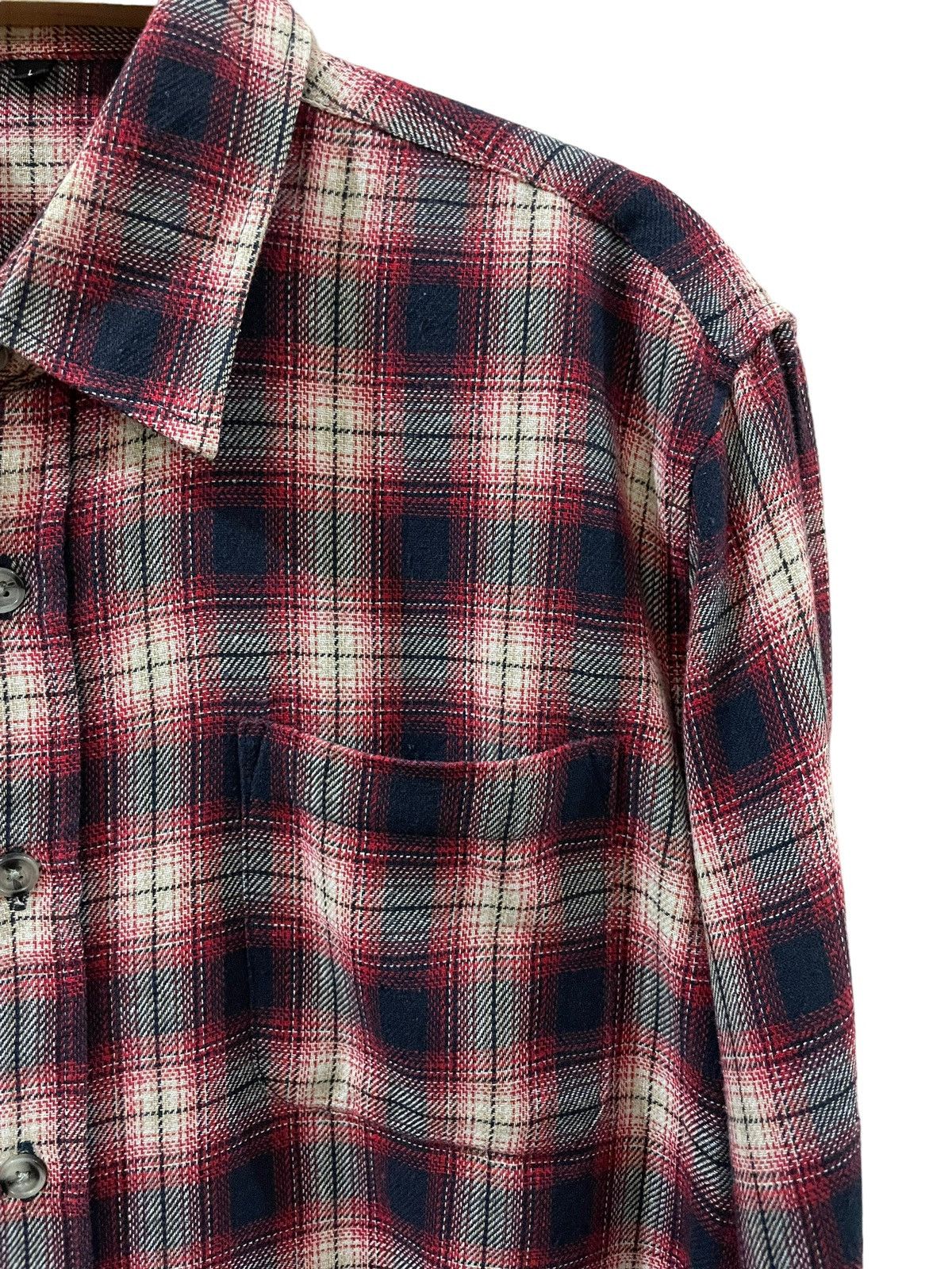Flannel × Japanese Brand Vintage Uniqlo Travis Scott Style Tartan Plaid Flannel Size US L / EU 52-54 / 3 - 6 Thumbnail