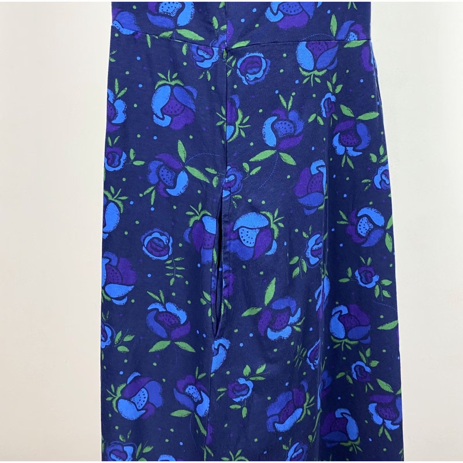 Vintage Gudrun Sjoden Womens blue floral Dress L Midi A-Line Dress Size L / US 10 / IT 46 - 3 Thumbnail
