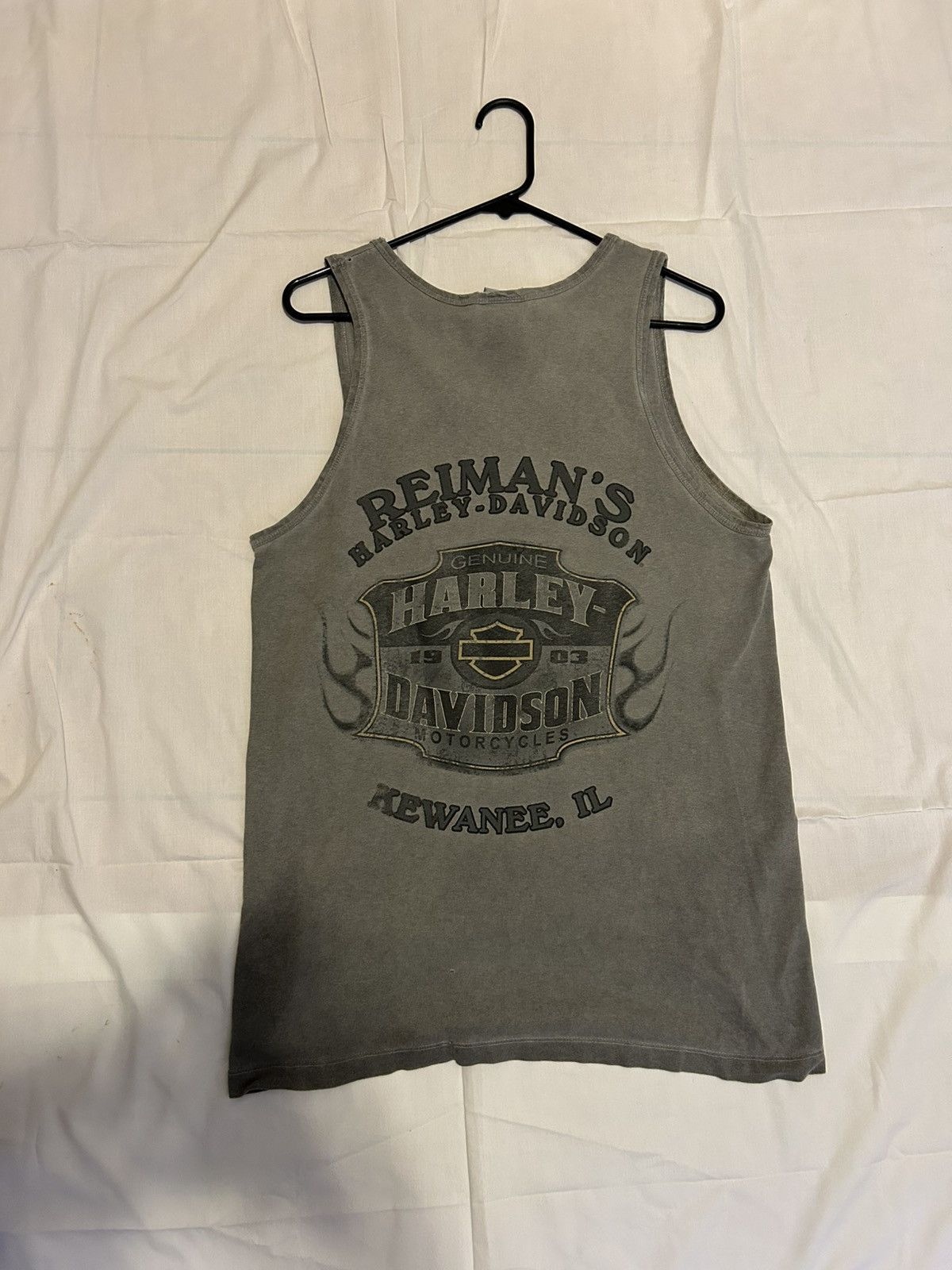 Harley Davidson Harley Davidson Grey Tank Top Dealer Logo Motorcycle Shirt Size US M / EU 48-50 / 2 - 2 Thumbnail