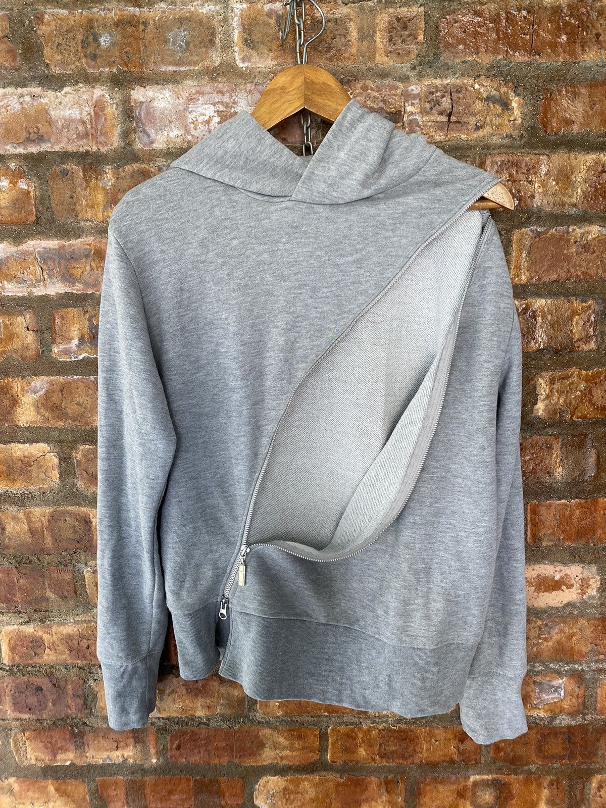 Japanese Brand Vtg Nota Bene Japan asymmetrical zipper hoodie Size US M / EU 48-50 / 2 - 8 Thumbnail