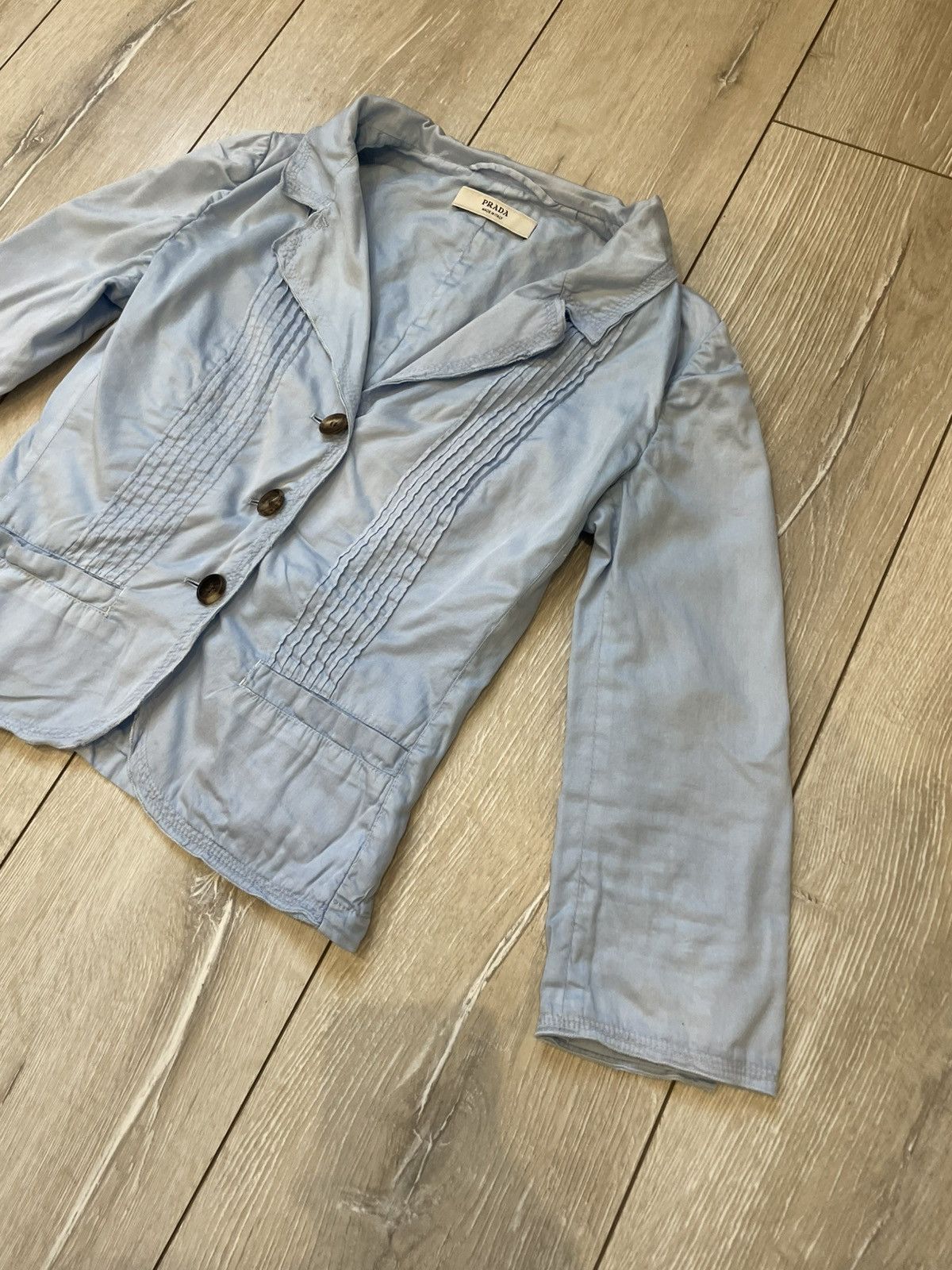Prada Prada Italy Single Breasted Blazer Blue Women 38 Asymmetric Size XS / US 0-2 / IT 36-38 - 3 Thumbnail