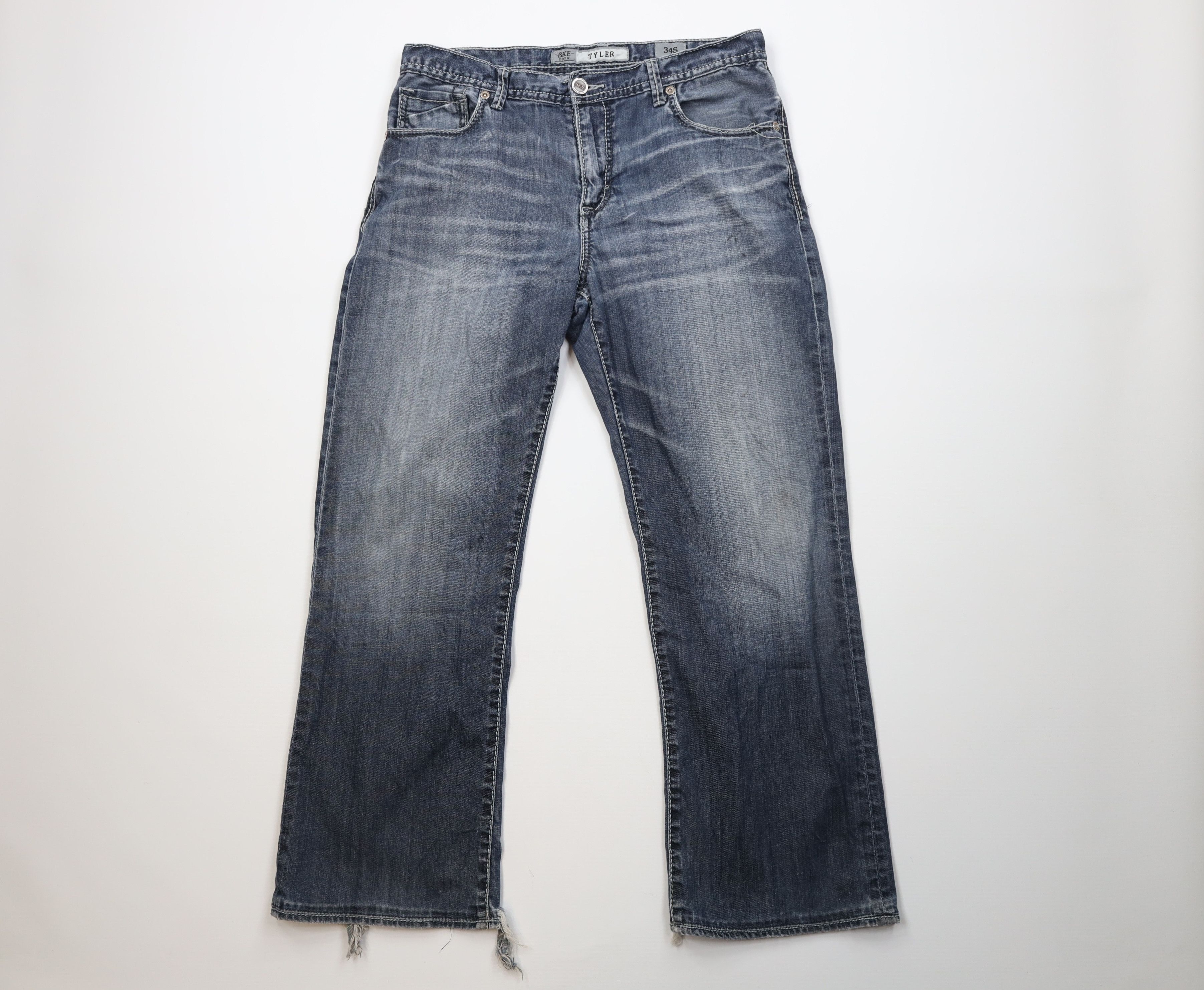 Vintage Buckle BKE Thick Stitch Tyler Bootcut Wide Leg Denim Jeans Size US 34 / EU 50 - 1 Thumbnail
