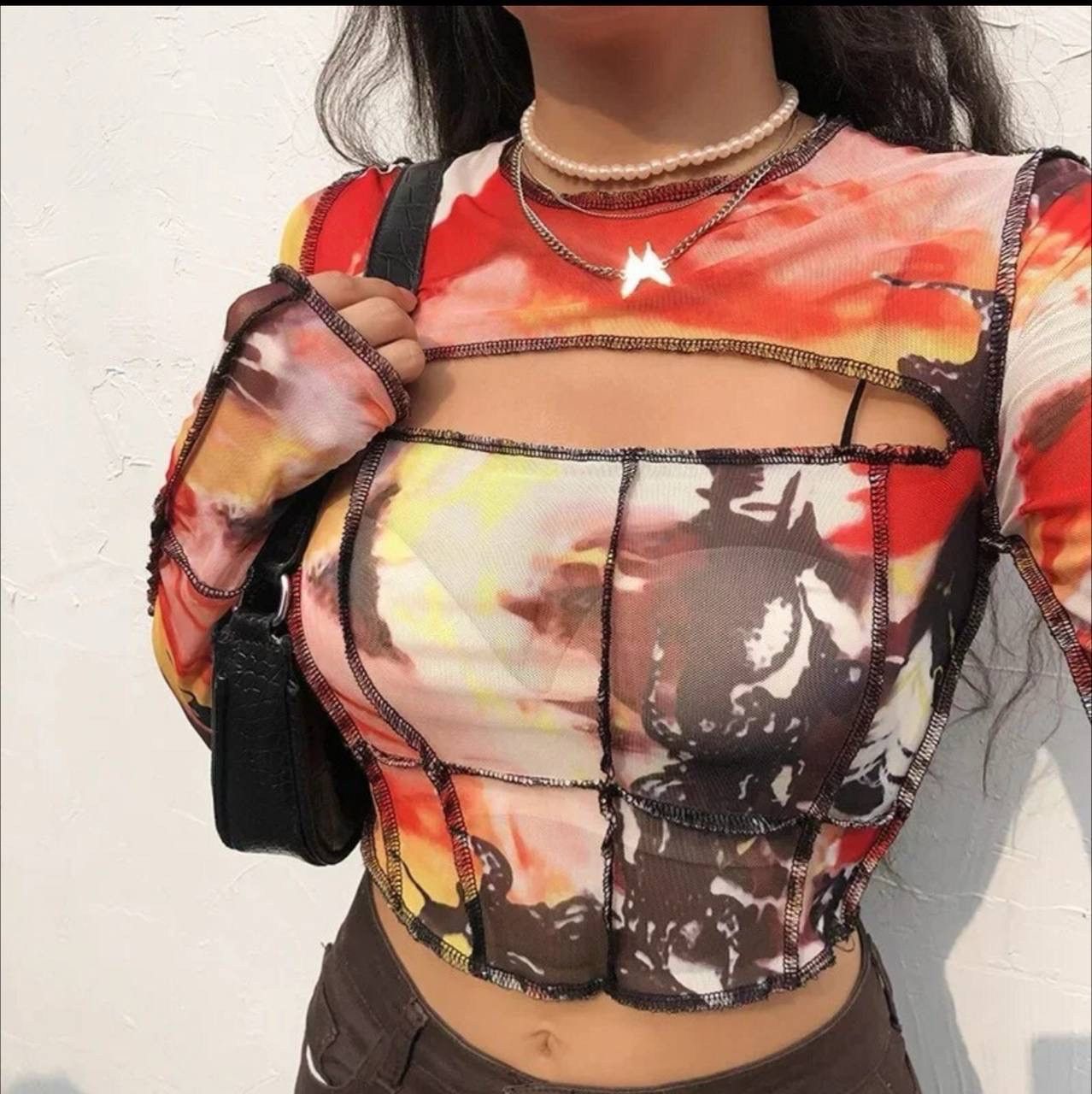Hysteric Glamour × Japanese Brand × Vintage Y2K Sexy Mesh Top (Jean Paul Gaultier style) Size S / US 4 / IT 40 - 1 Thumbnail