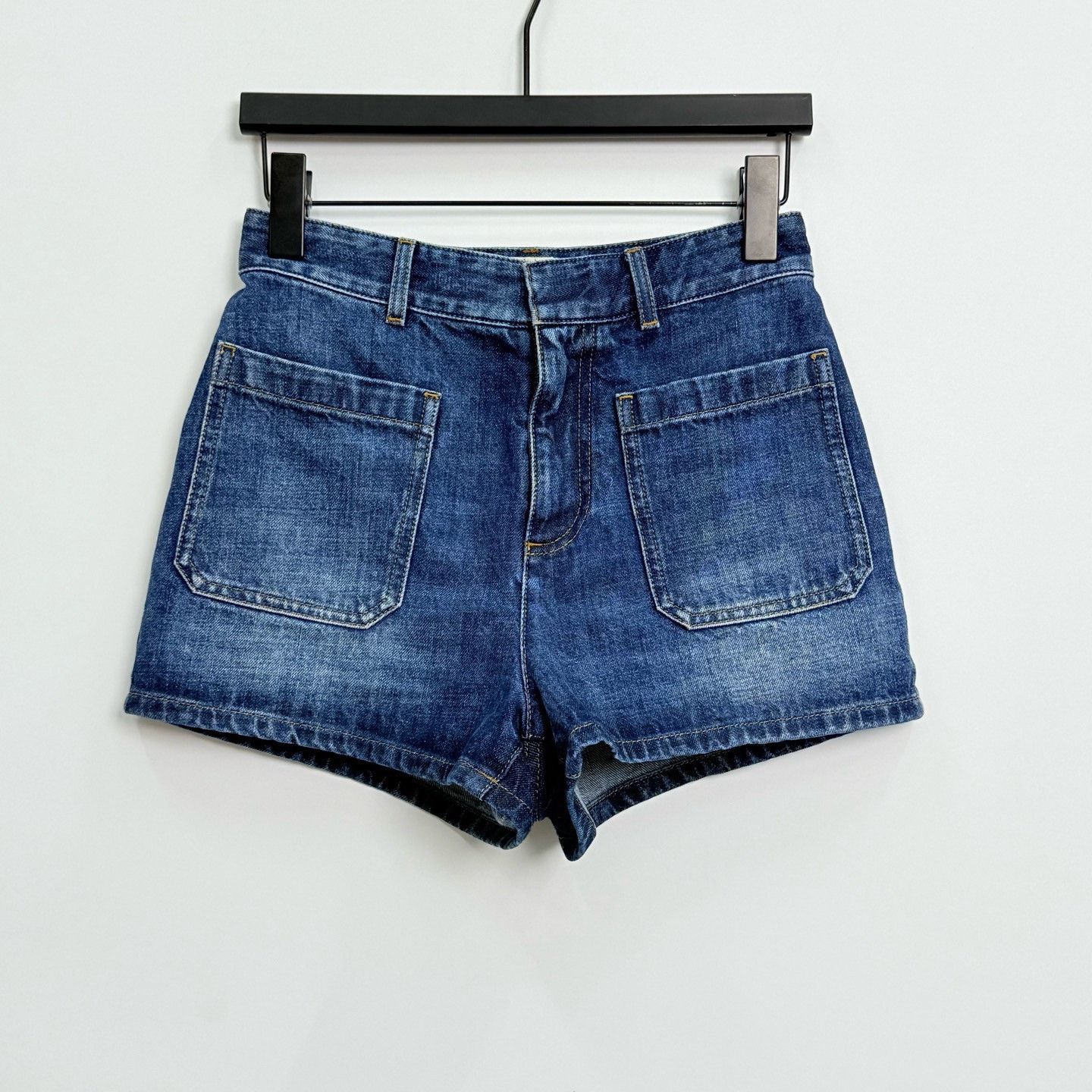 Dior FW24 Solid Zip Pocket Denim Shorts