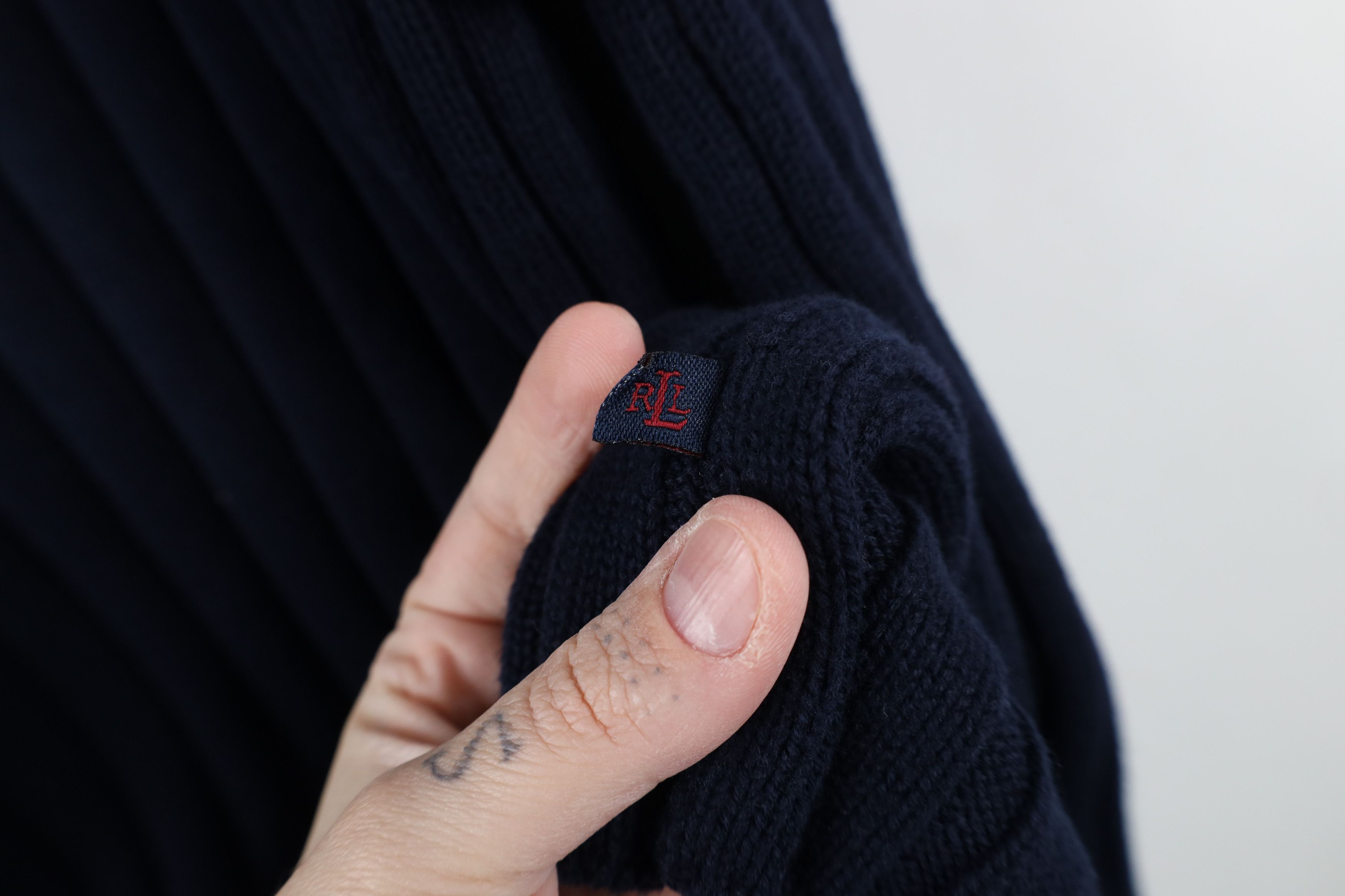 Ralph Lauren × Vintage Vintage 90s Ralph Lauren Cotton Ribbed Knit Half Zip Sweater Size S / US 4 / IT 40 - 10 Thumbnail