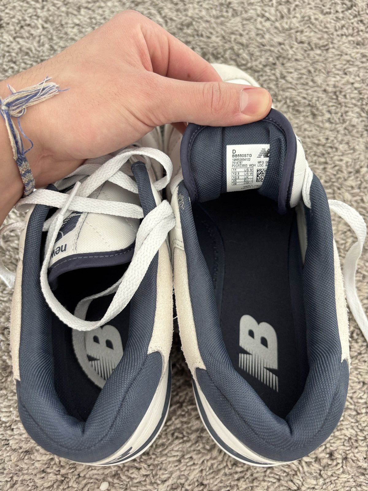 New Balance New Balance 500 White Vintage Indigo WORN ONCE Size US 11 / EU 44 - 6 Thumbnail