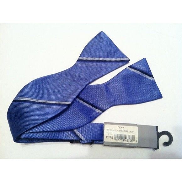 DKNY DKNY MENS NEW BLUE BOW TIE Size ONE SIZE - 3 Thumbnail