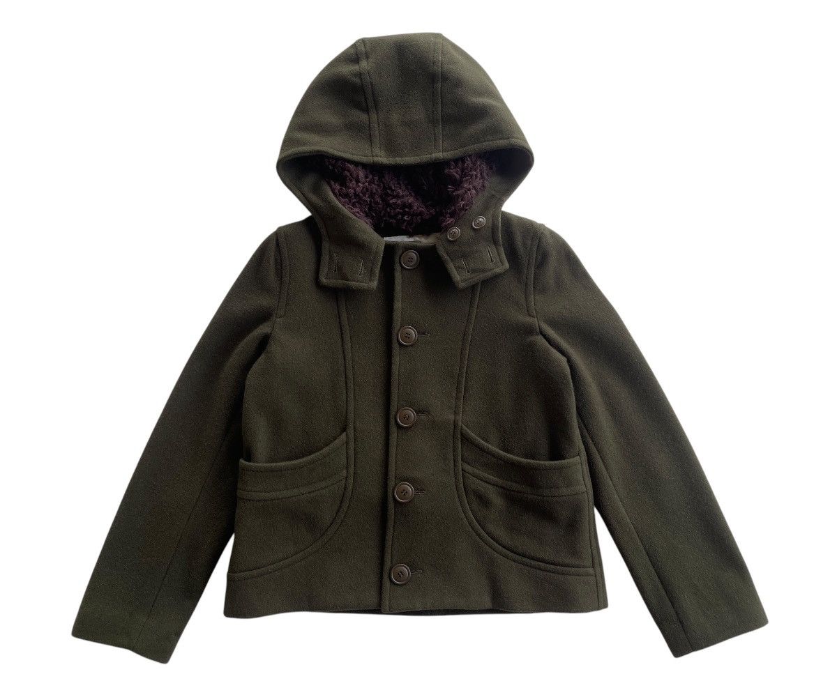 Issey Miyake Wool Bono Hooded Cropped Jacket Size M / US 6-8 / IT 42-44 - 3 Thumbnail