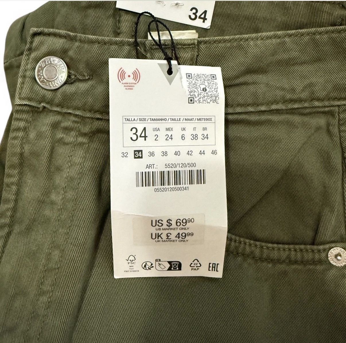 Zara Zara Cargo Pants Size 26" / US 2 / IT 38 - 4 Thumbnail
