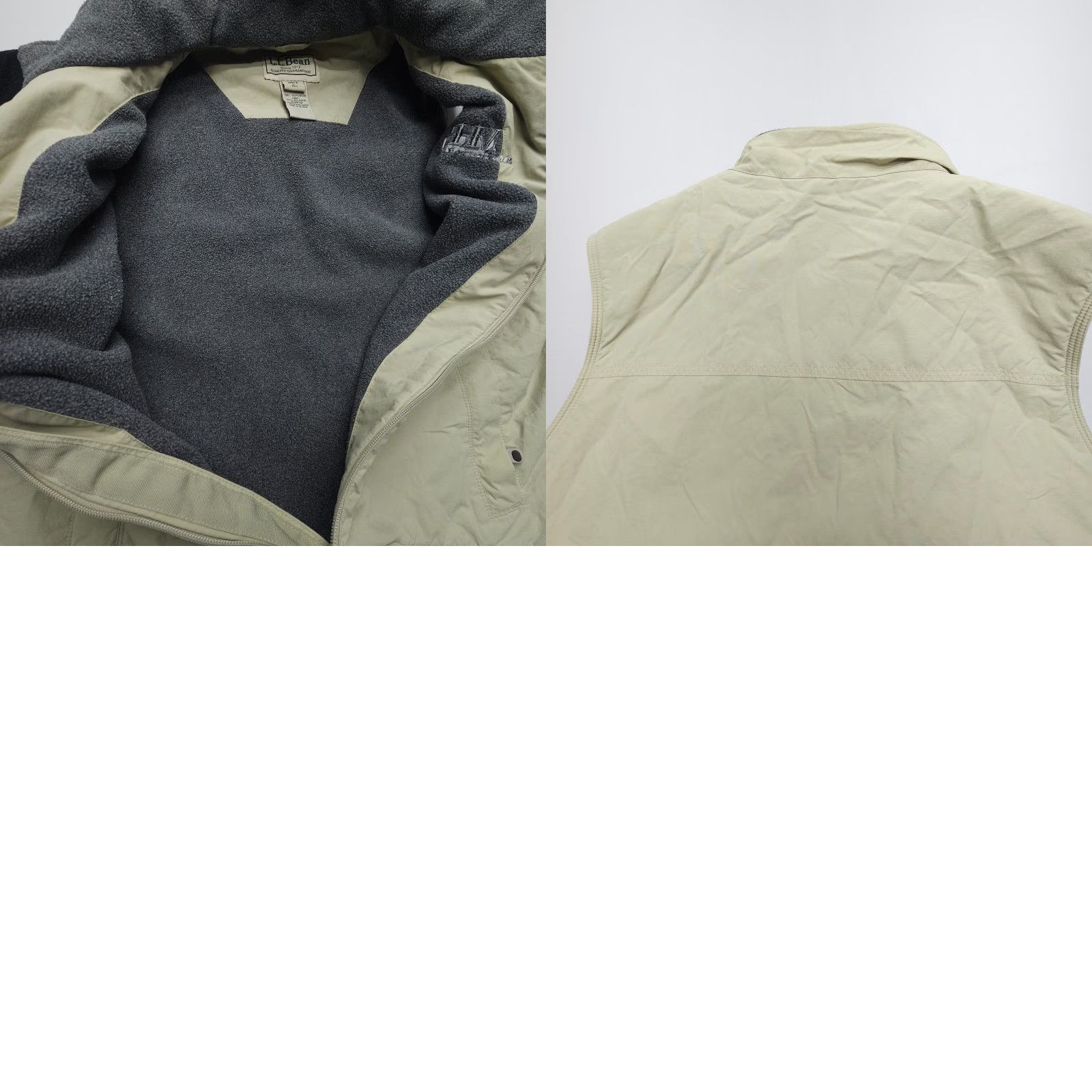 Vintage LL Bean Fleece Lined Winter Vest Mens Large Khaki Outdoor Travel Work Vest L.L. Bean Beige Regular Logo Mid-Length Zip Lined Solid Outdoor Vest Mens Size US L / EU 52-54 / 3 - 8 Thumbnail