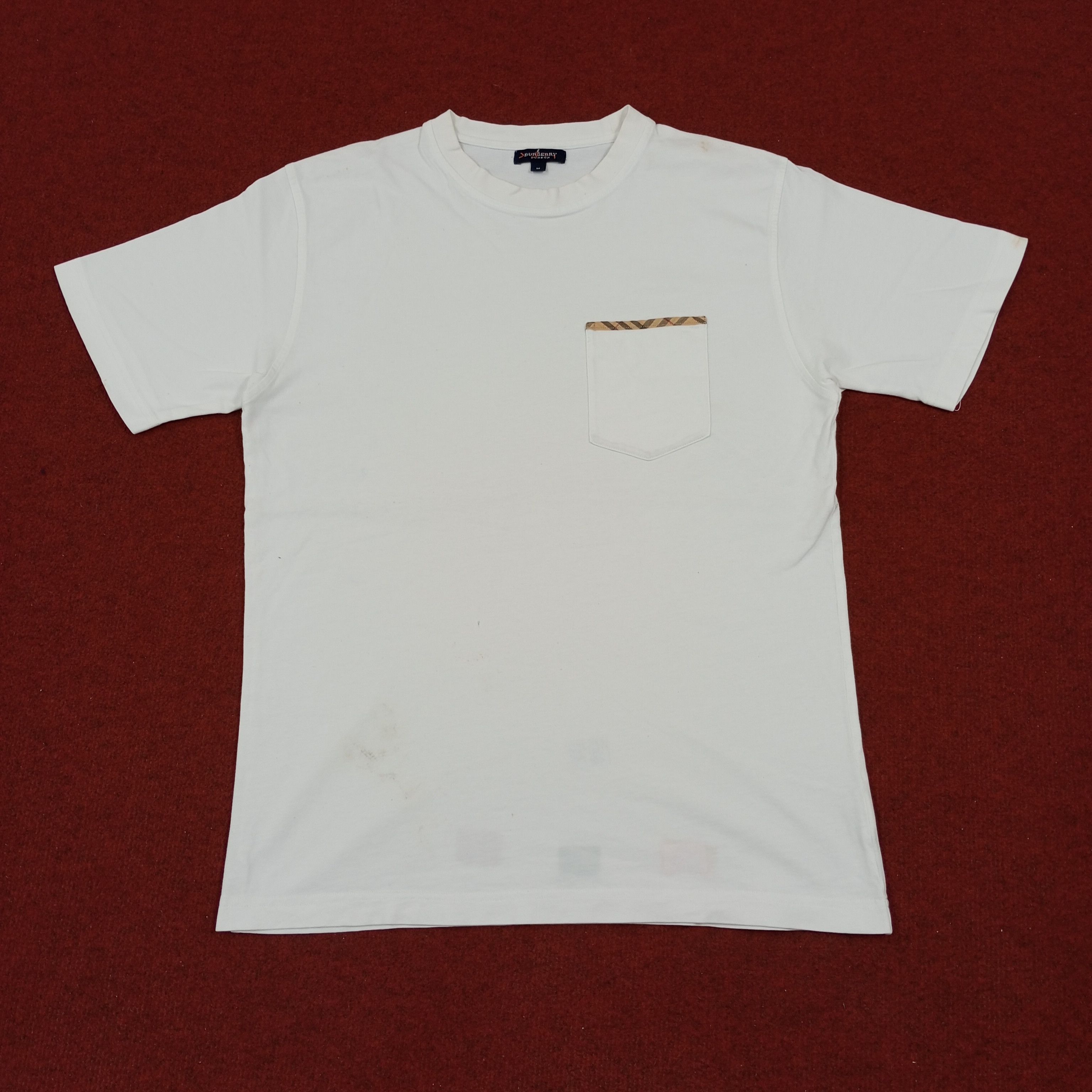 Burberry × Vintage Burberry London Fashion Brand Pocket Design Tshirt Size US M / EU 48-50 / 2 - 1 Thumbnail