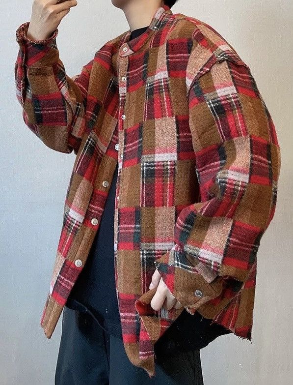Japanese Brand × Vintage Fashion retro punk distressed plaid checked flannel shirt Size US L / EU 52-54 / 3 - 2 Thumbnail