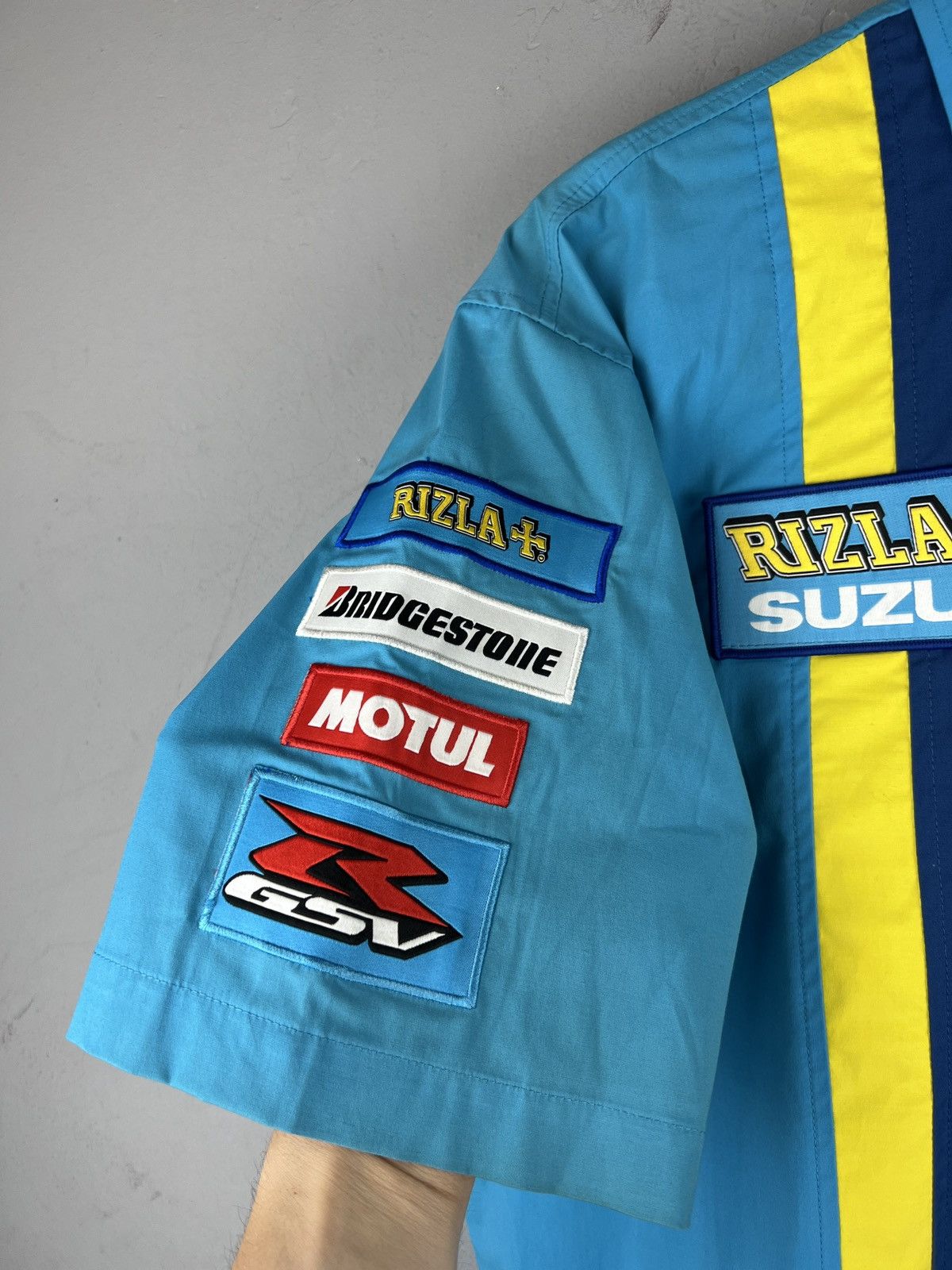 Vintage SUZUKI MOTOSPORT RUZLA + RACING MOTO GP WORKWEAR TEAM SHIRT Size US XL / EU 56 / 4 - 6 Thumbnail