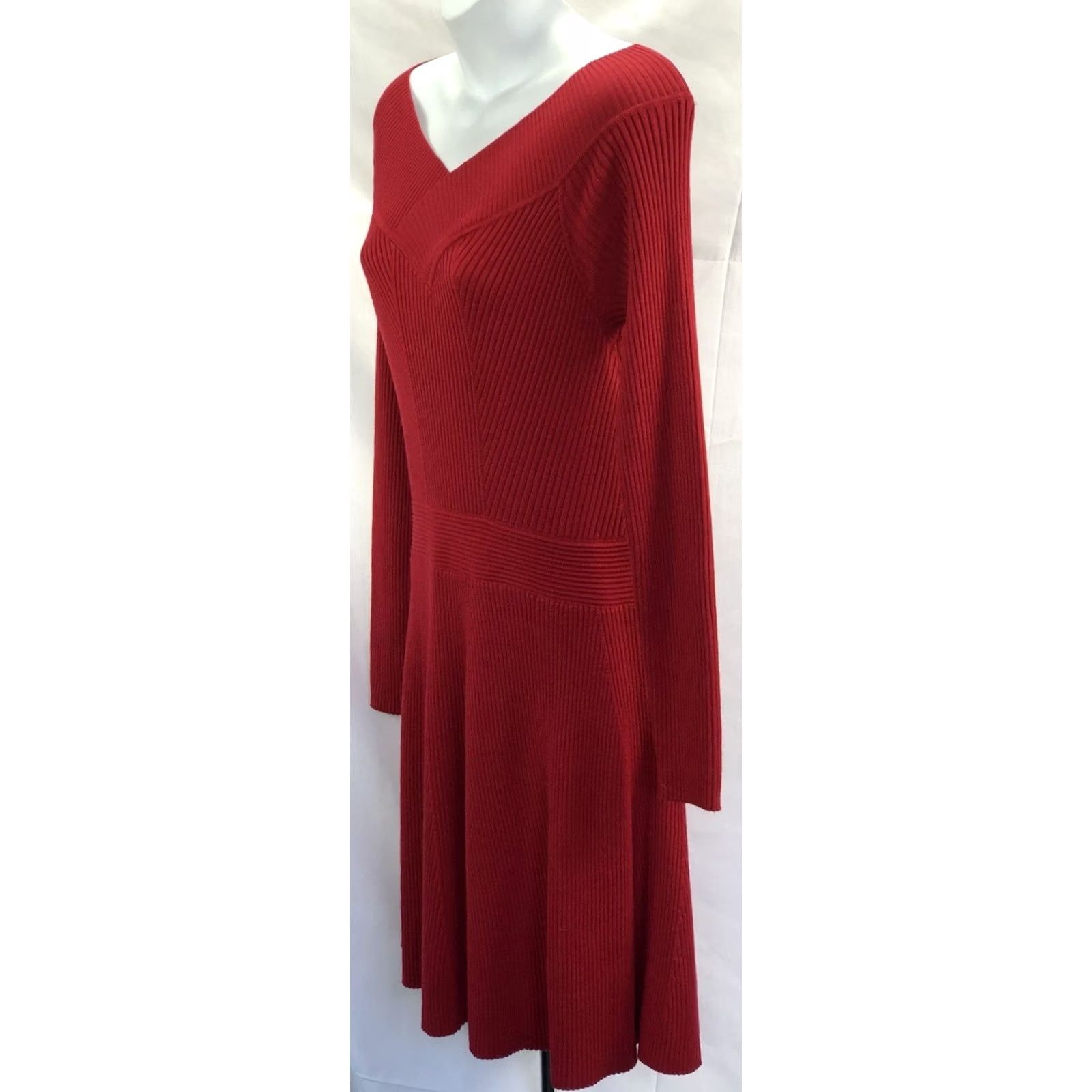 Vintage VINTAGE Candies Sweater Dress XL Jrs Red V-Neck Long Sleeve Fit & Flare Y2K Dressmens? Size XL / US 12-14 / IT 48-50 - 4 Thumbnail