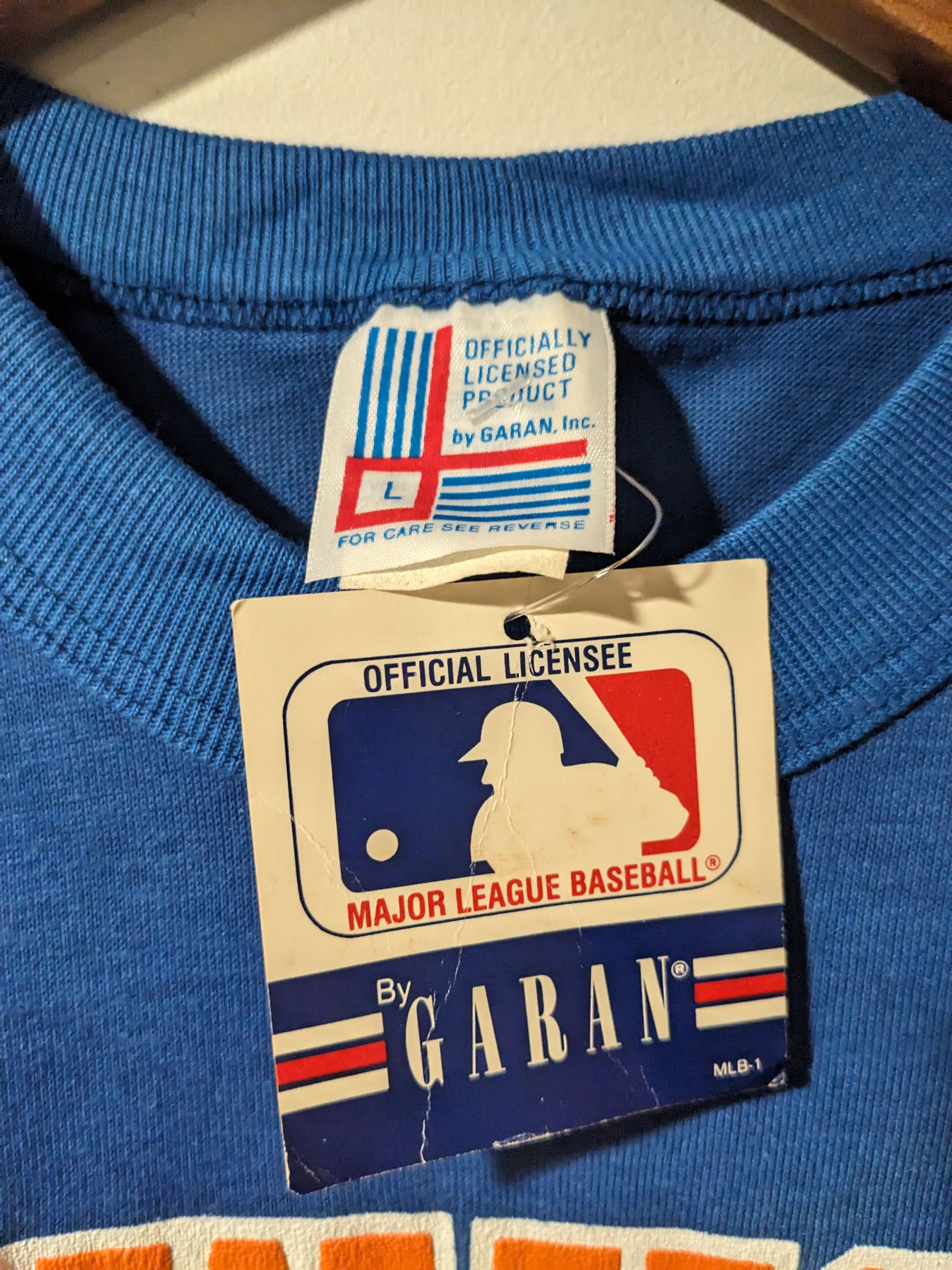 MLB × Vintage Vintage 80 New York Mets MLB Baseball Blue Large T-Shirt Size US L / EU 52-54 / 3 - 3 Thumbnail