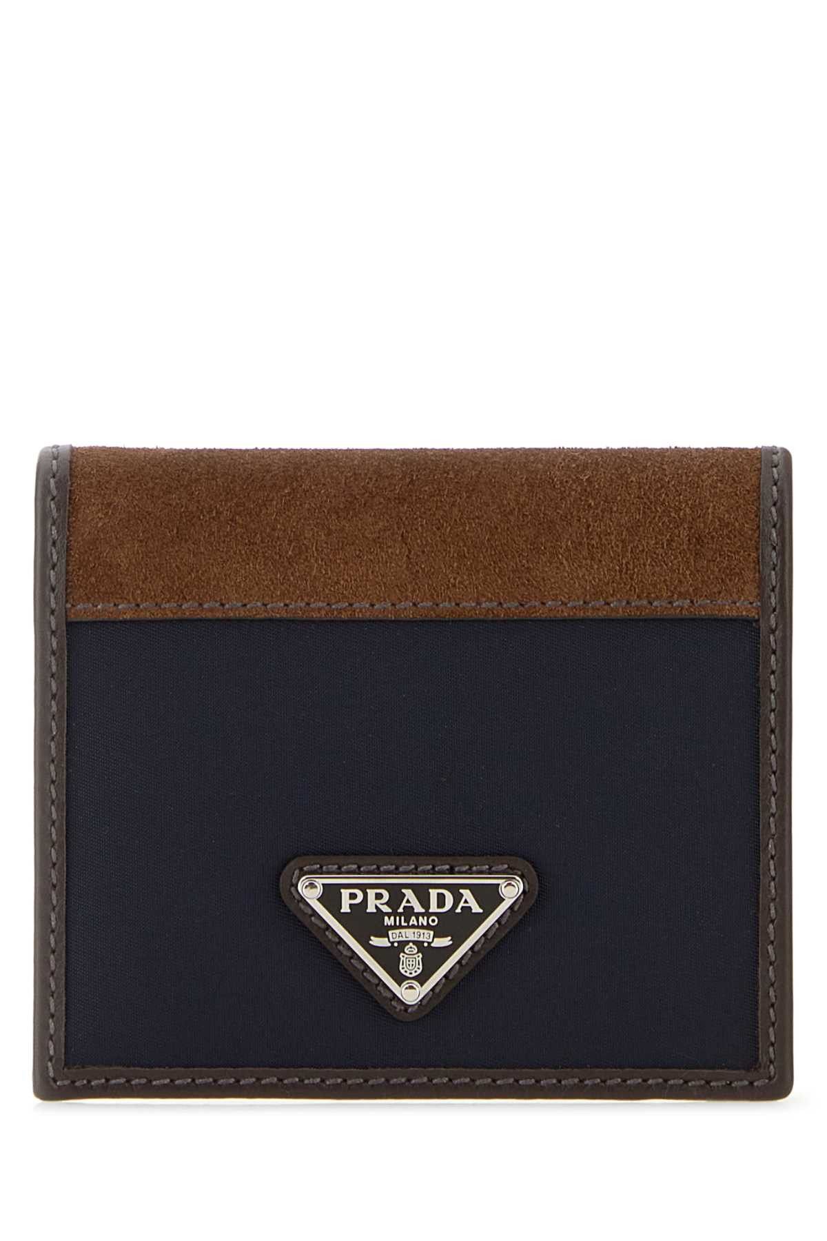 Prada Two-Tone Fabric And Suede Wallet Size ONE SIZE - 1 Thumbnail