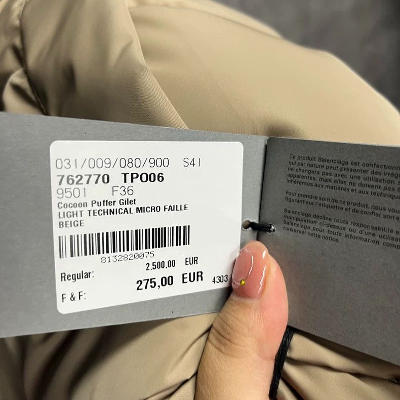Balenciaga Balenciaga latest khaki solid color logo printed stand up c Size US XS / EU 42 / 0 - 5 Thumbnail