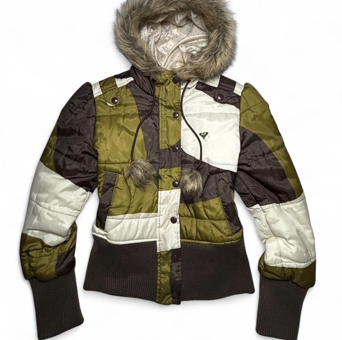 Other Roxy Y2K Bomber Jacket - Snow Bunny - Ribbed Waist Crop - M Size M / US 6-8 / IT 42-44 - 6 Thumbnail